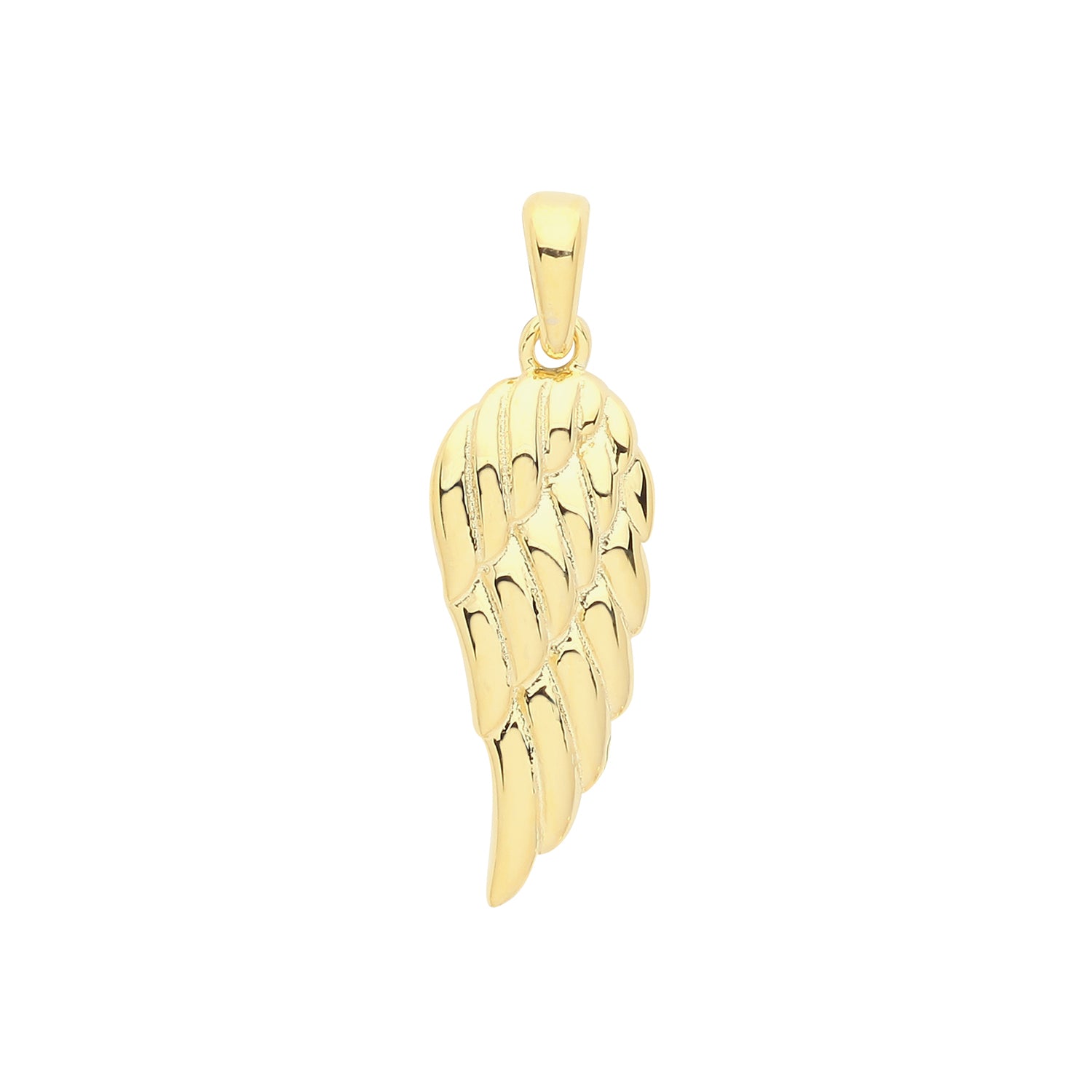SILVER YELLOW GOLD PLATED ANGLE WING PENDANT