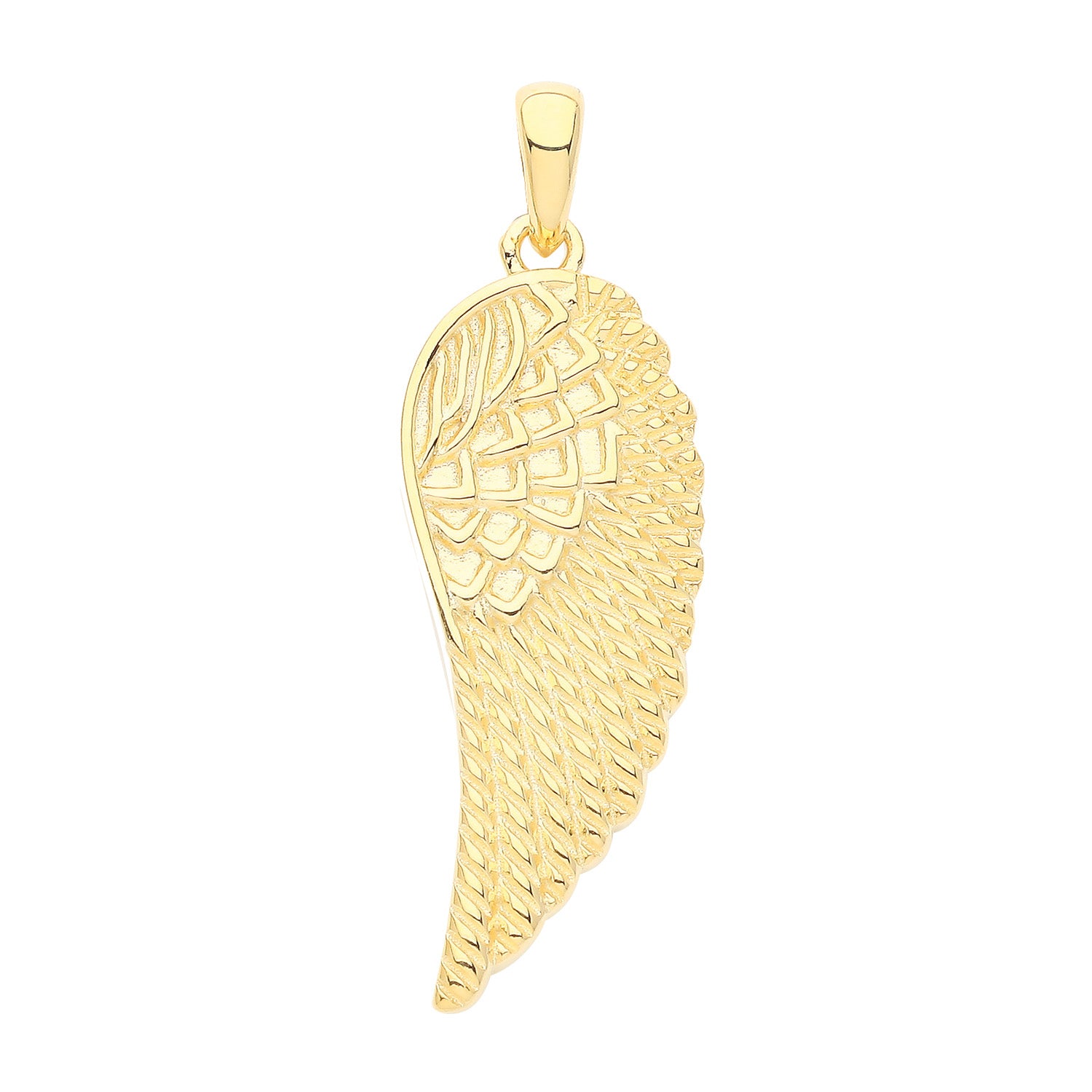 SILVER YELLOW GOLD PLATED ANGEL WING PENDANT