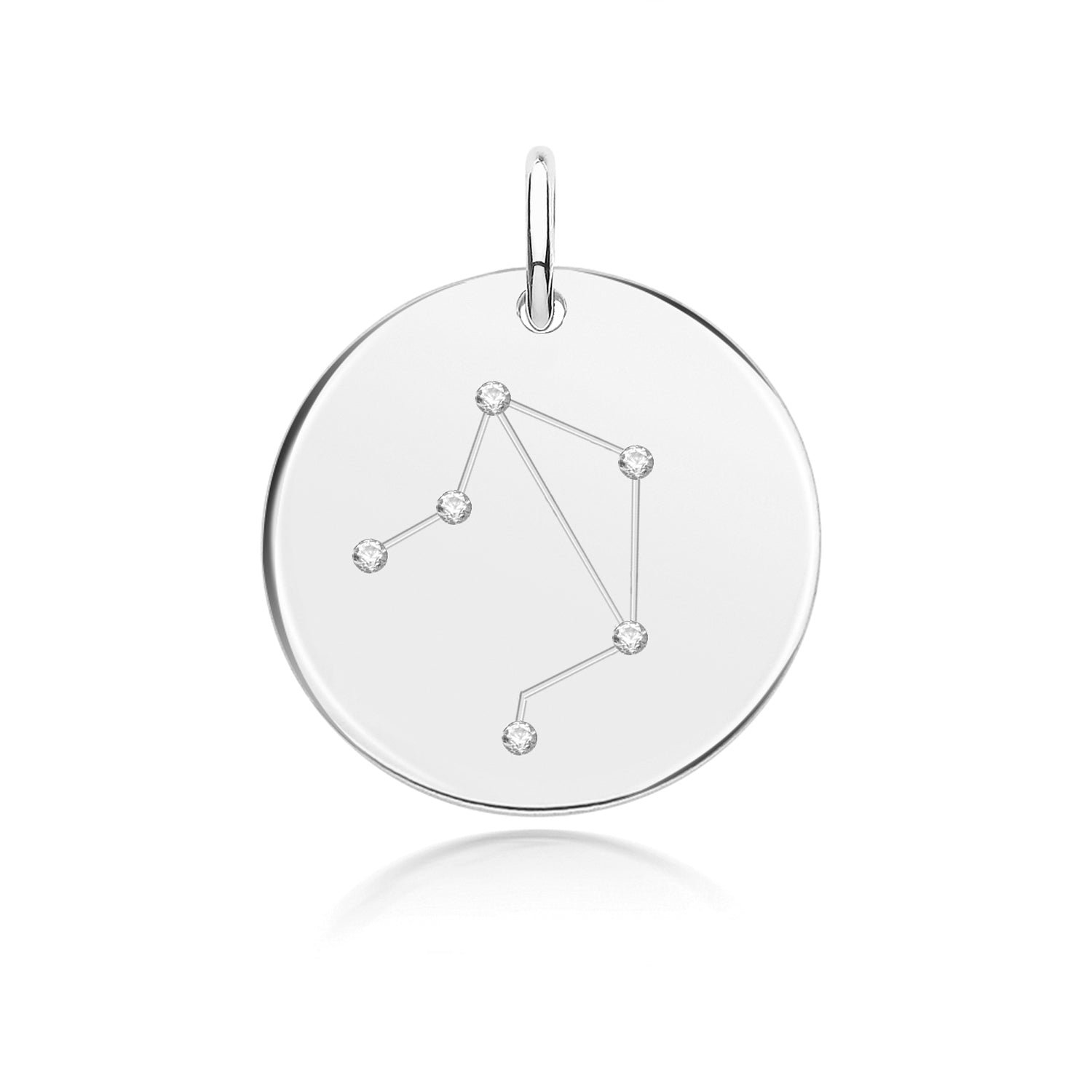 SILVER RHODIUM ZODIAC CONSTELLATION LIBRA