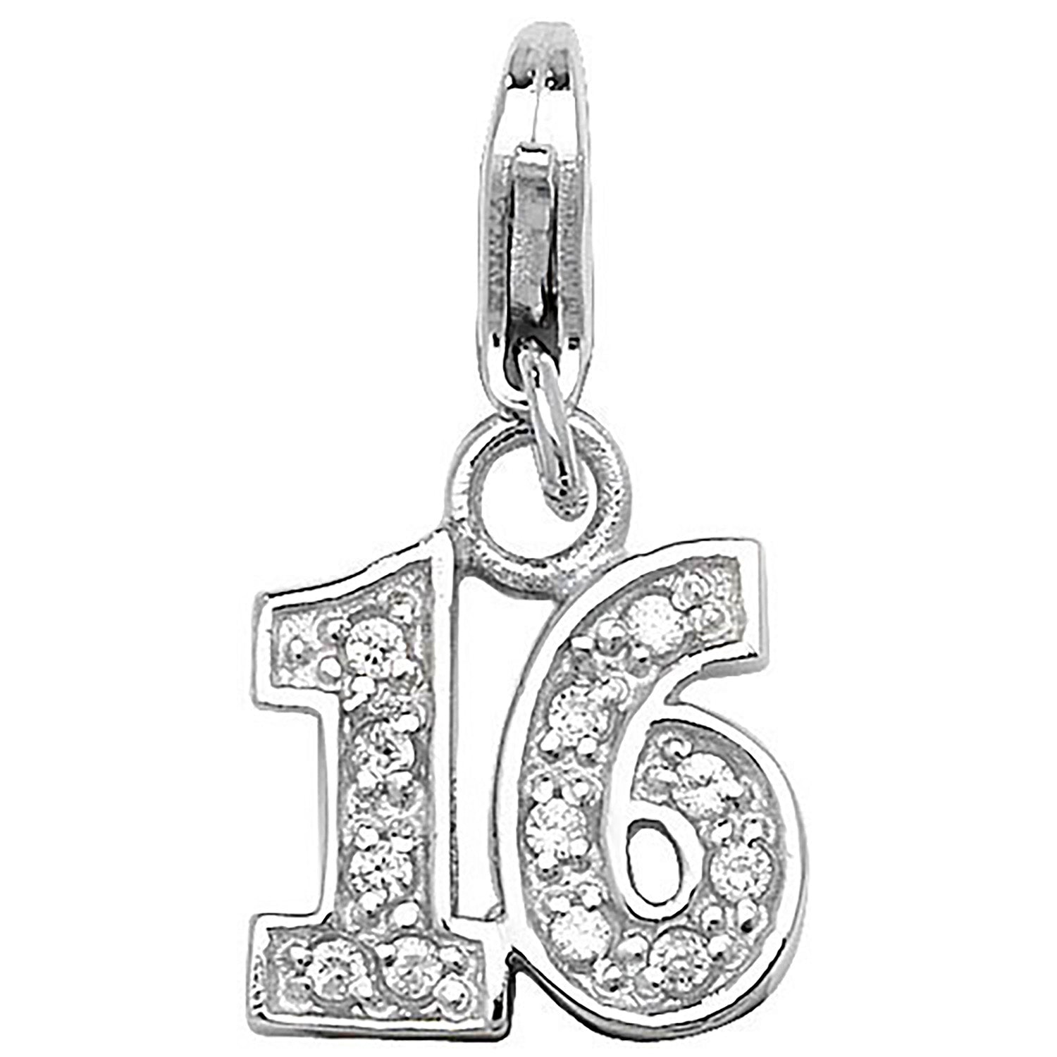 SILVER CZ 16TH BIRTHDAY PENDANT