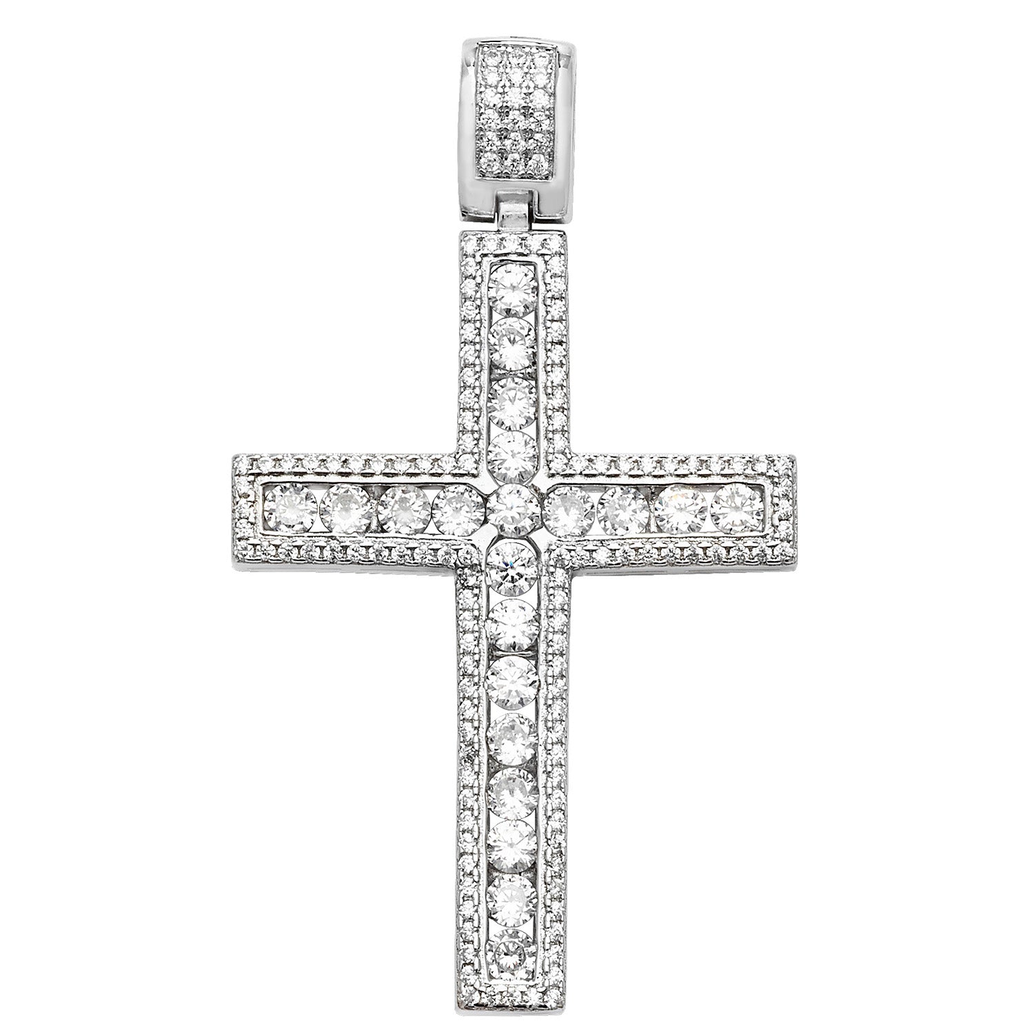 SILVER CZ CROSS PENDANT