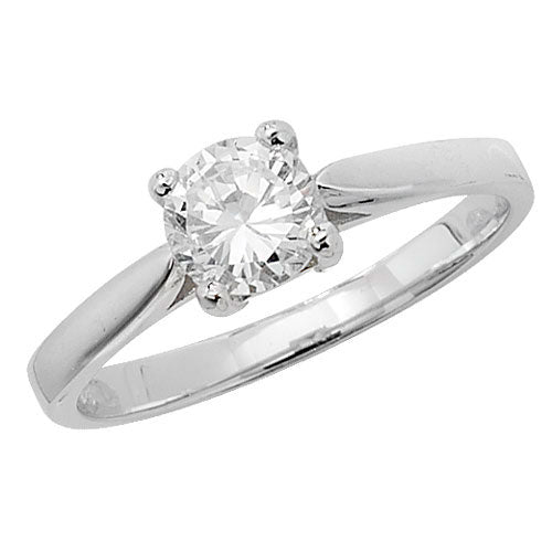 SILVER SOLITAIRE CZ RING