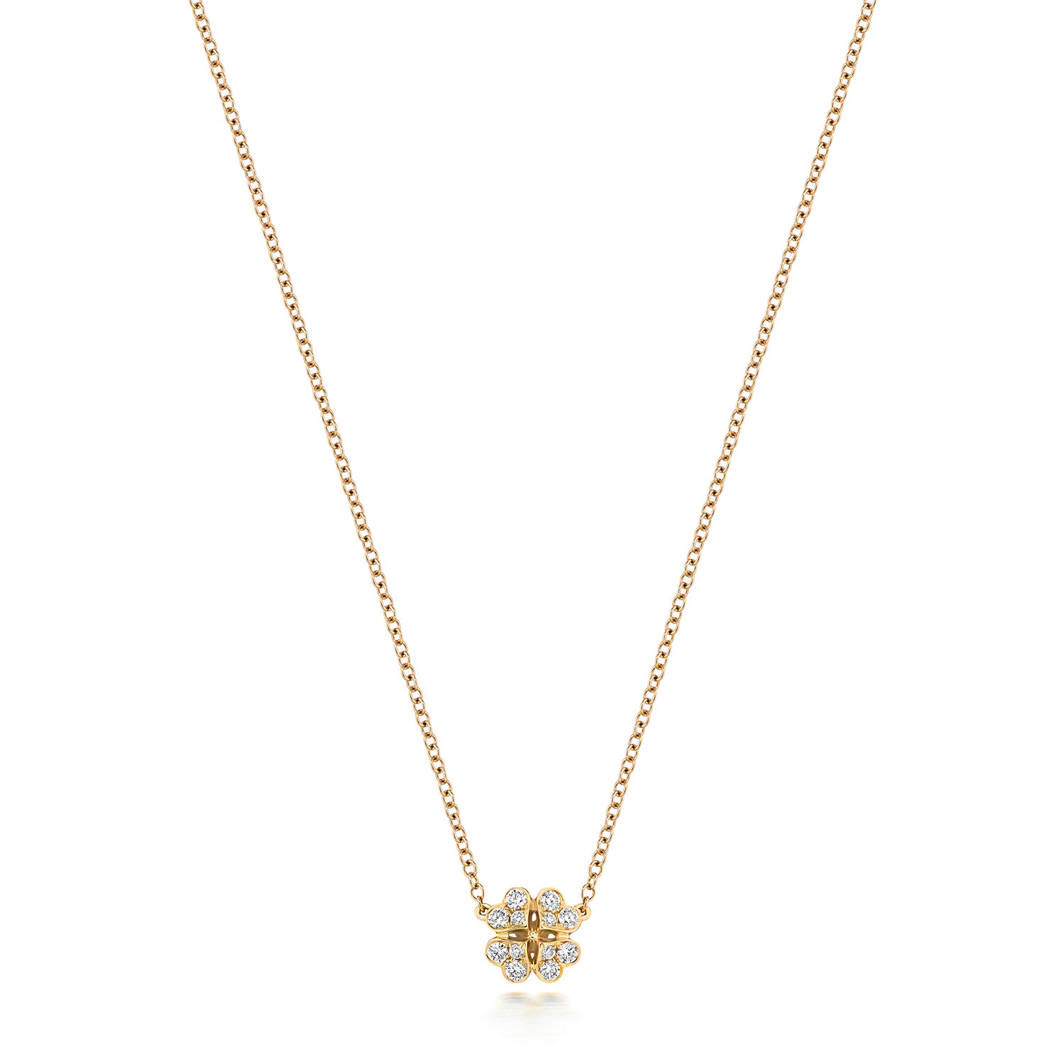 DIAMOND CLOVER NECKLACE IN 18CT WHITE GOLD
