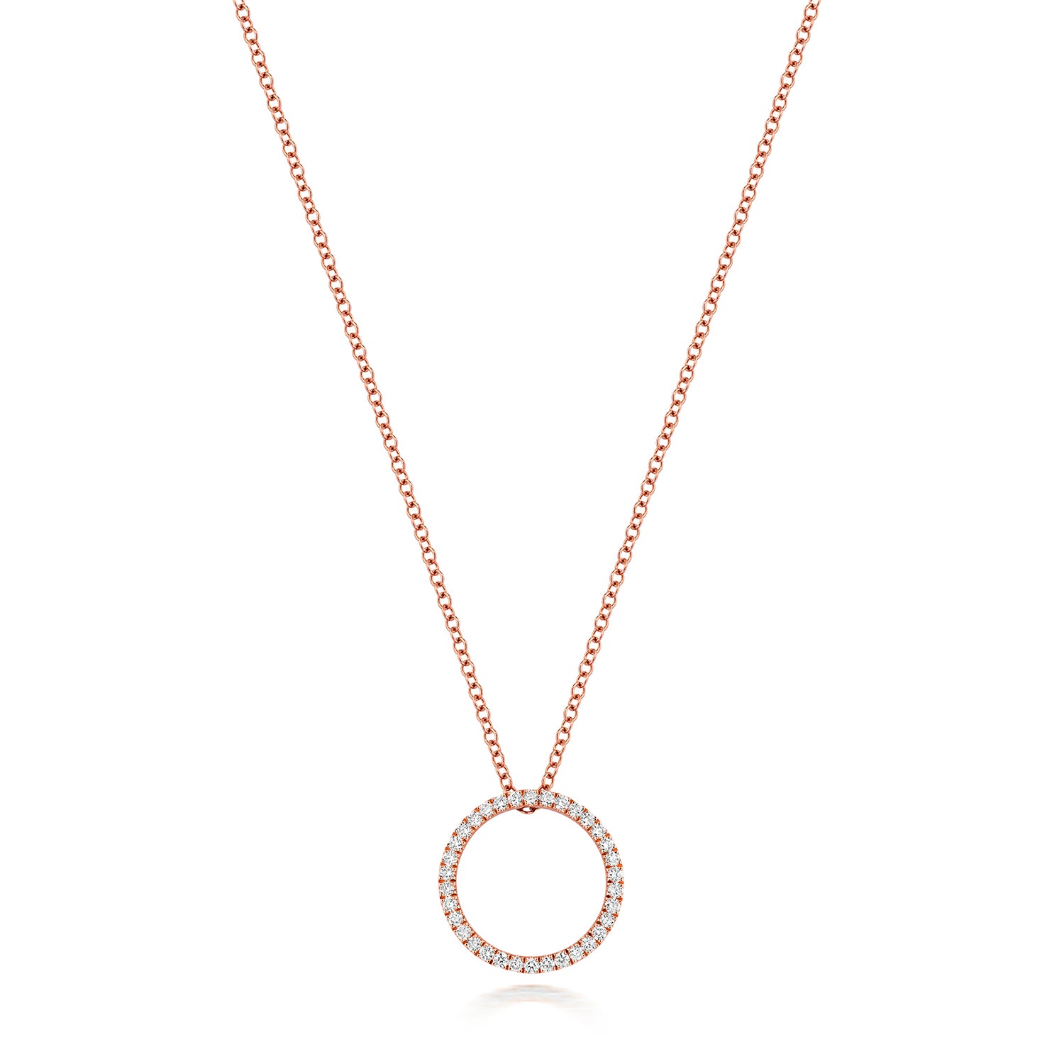 DIAMOND CIRCLE NECKLACE IN 18CT ROSE GOLD