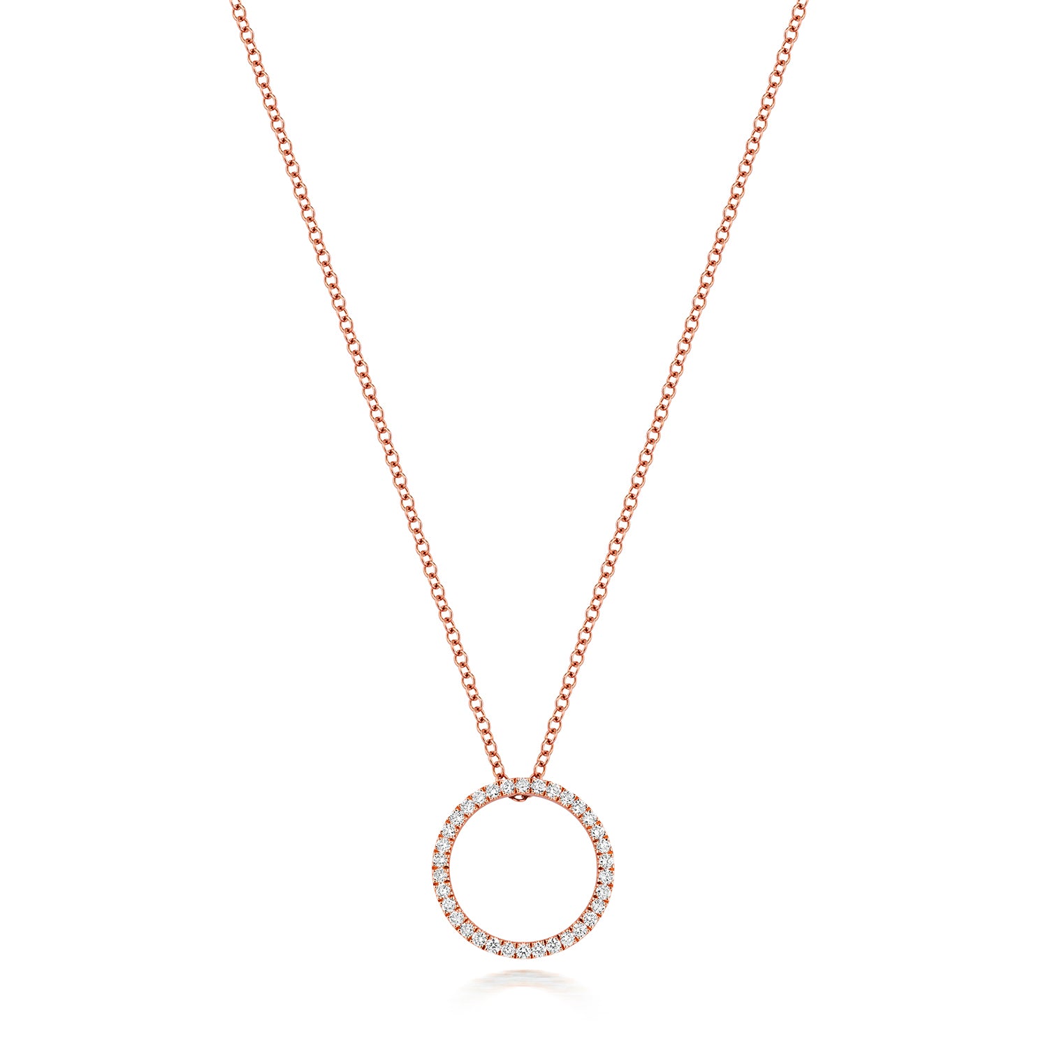 DIAMOND CIRCLE NECKLACE IN 18CT ROSE GOLD