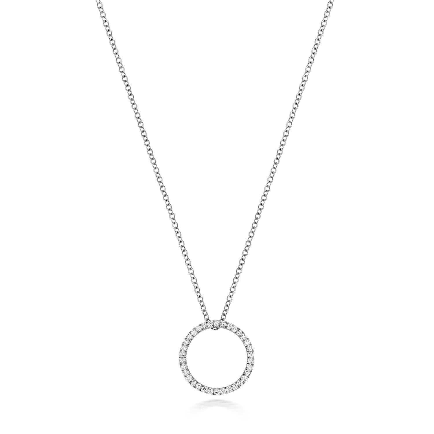 DIAMOND CIRCLE NECKLACE IN 18CT WHITE GOLD