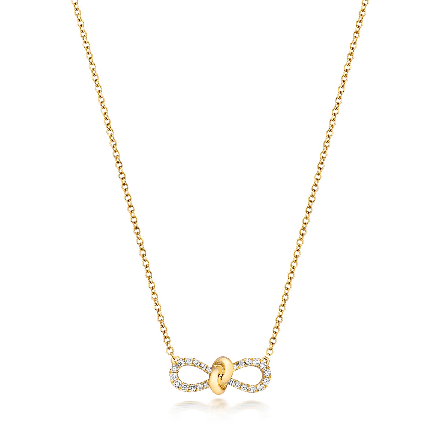 DIAMOND BOW NECKLACE IN 18CT GOLD