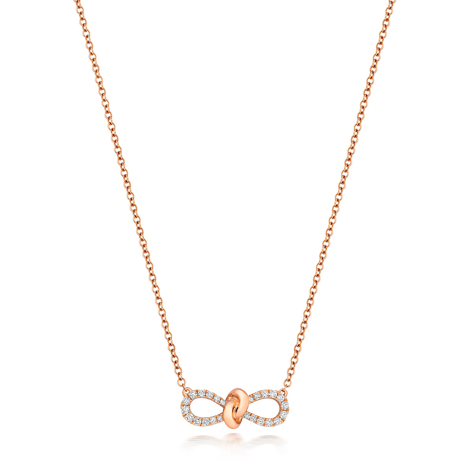 DIAMOND BOW NECKLACE IN 18CT ROSE GOLD