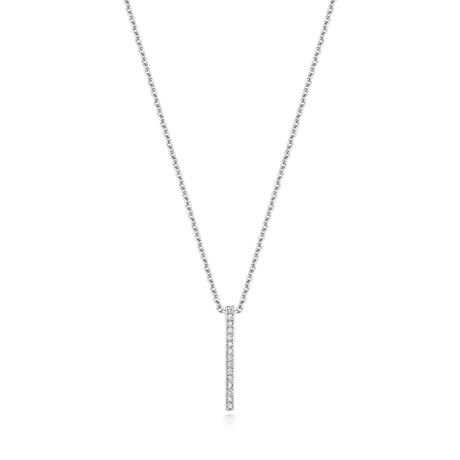 DIAMOND BAR NECKLACE IN 9CT WHITE GOLD