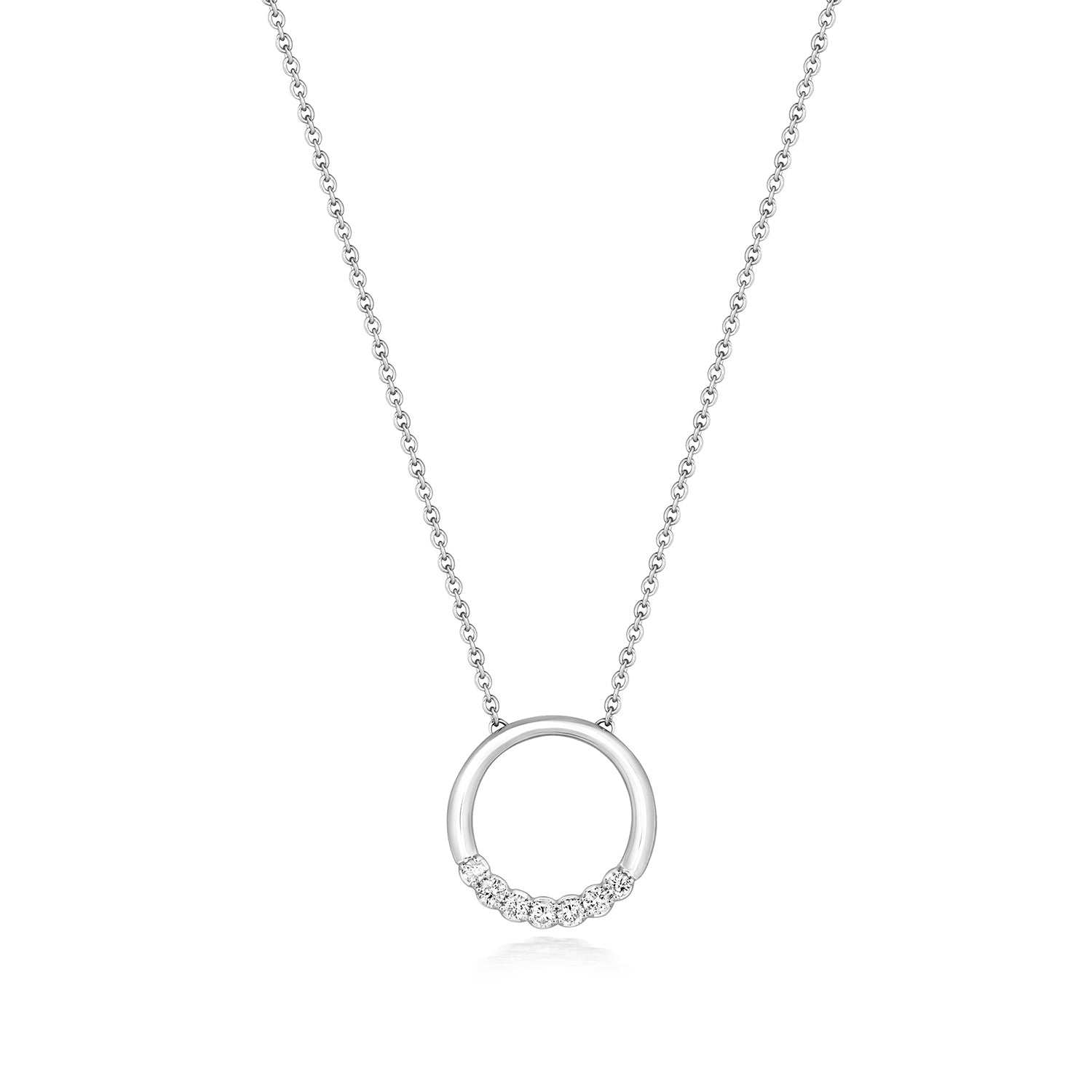 DIAMOND CIRCLE NECKLACE IN 18CT WHITE GOLD