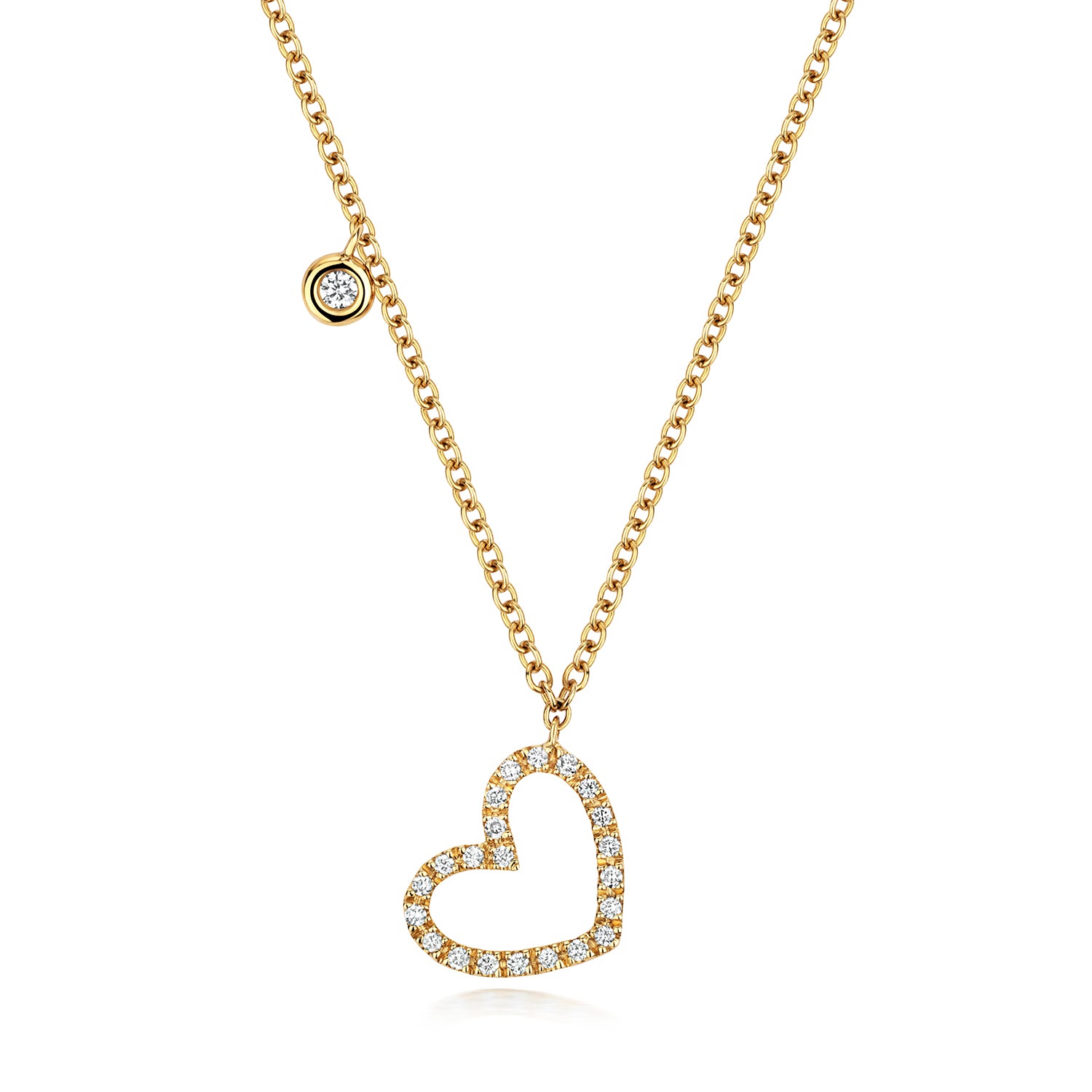 DIAMOND HEART NECKLACE IN 18CT GOLD