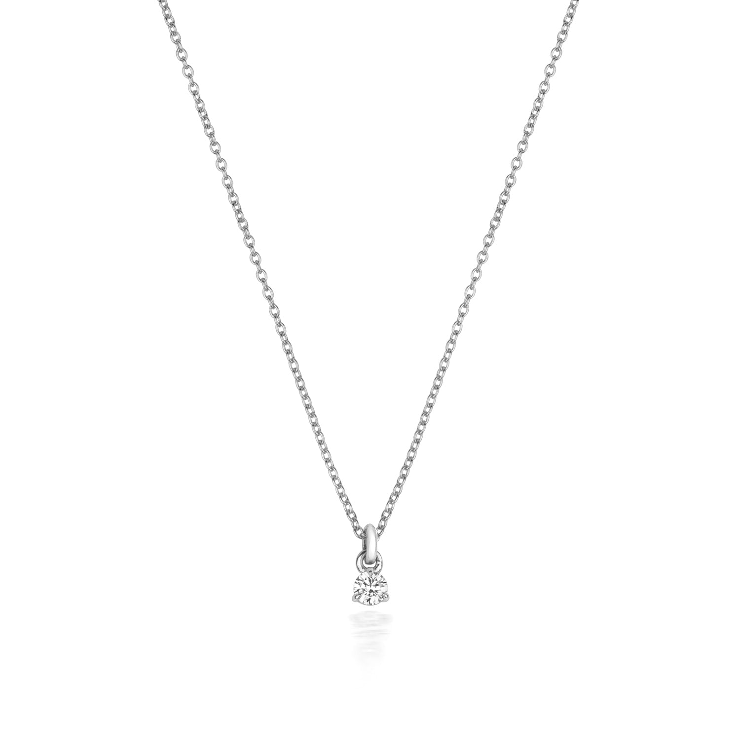 DIAMOND 3 CLAW NECKLACE IN 18CT WHITE GOLD