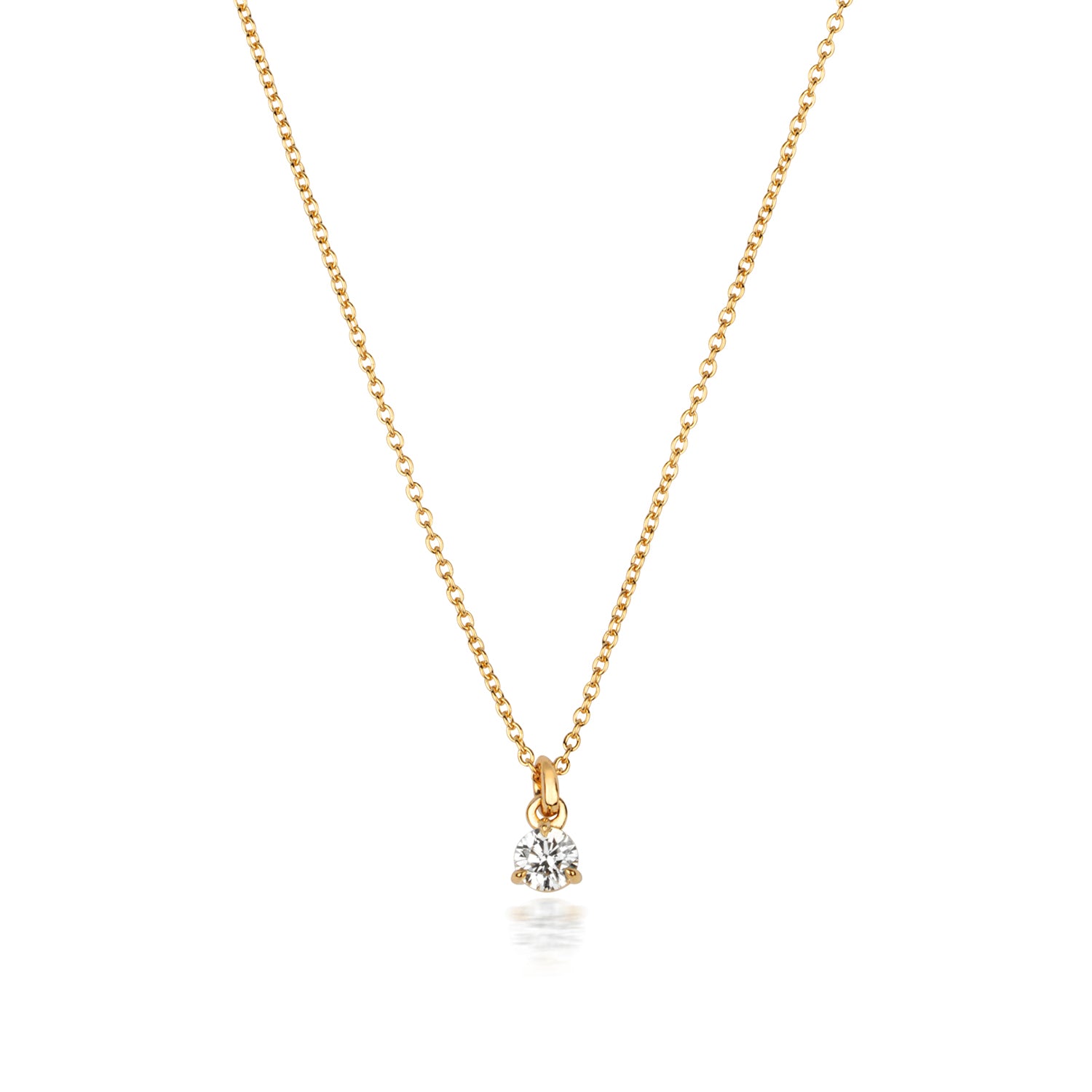 DIAMOND 3 CLAW NECKLACE IN 18CT GOLD