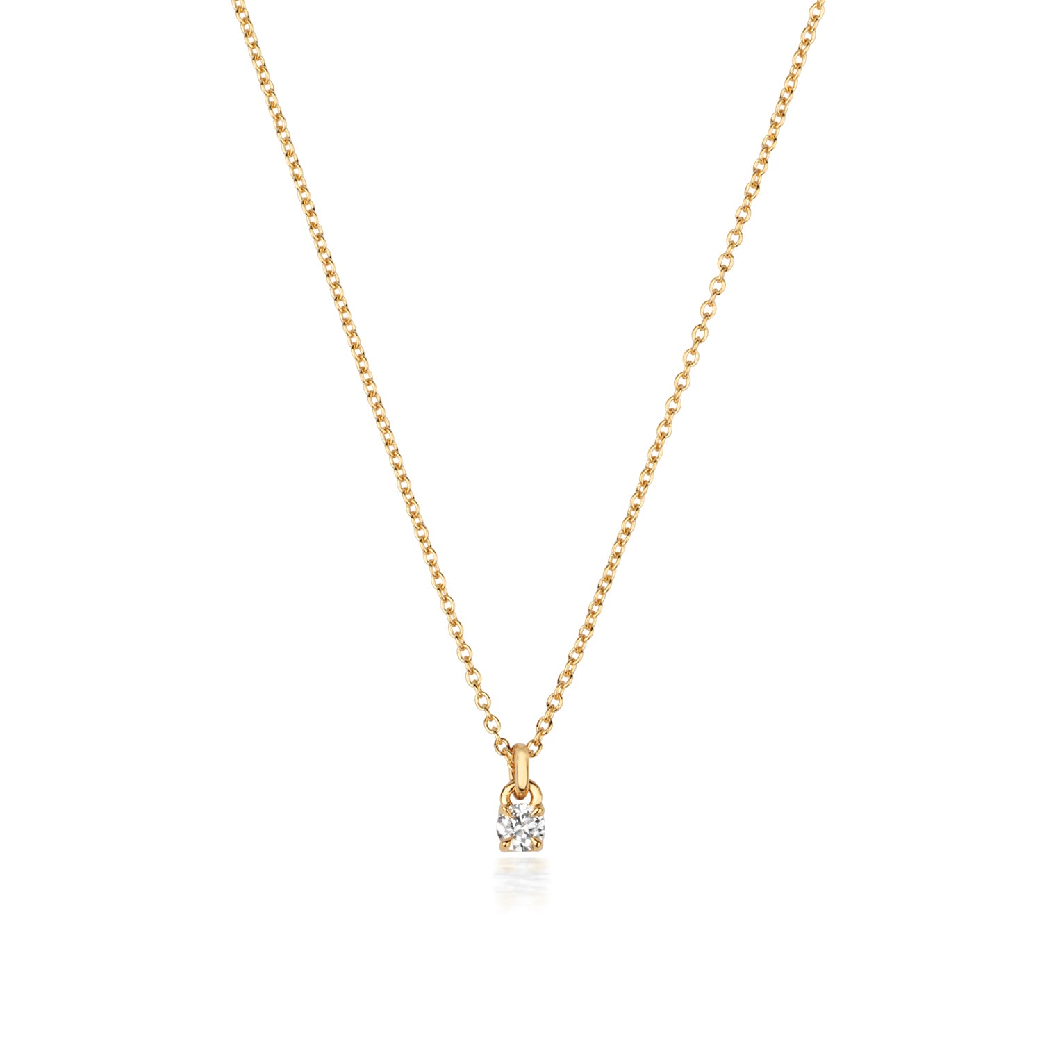 DIAMOND 4 CLAW NECKLACE IN 18 CT GOLD