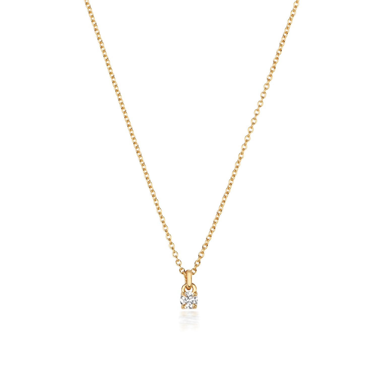 DIAMOND 4 CLAW NECKLACE IN 18 CT GOLD