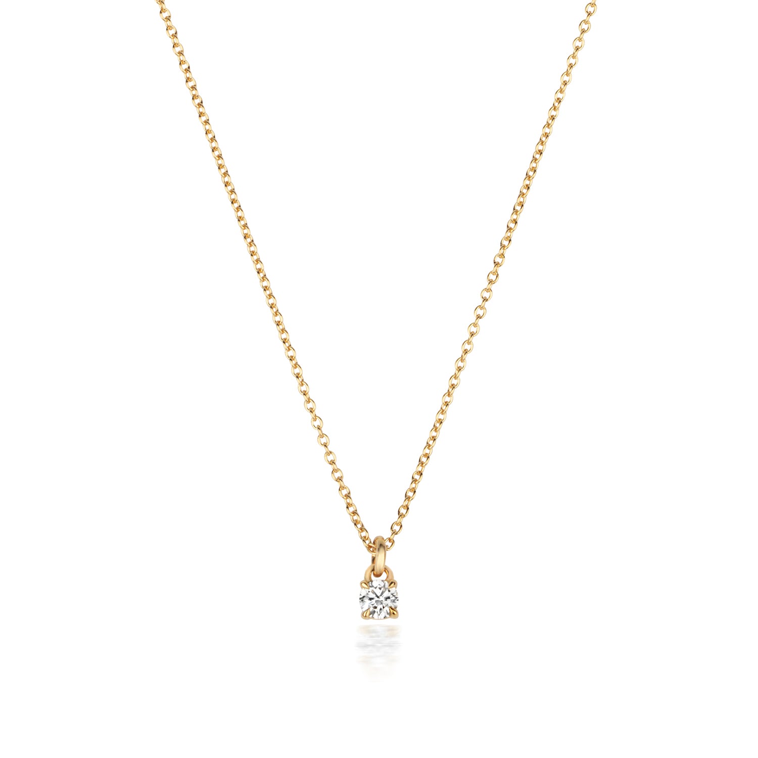 DIAMOND 4 CLAW NECKLACE IN 18 CT GOLD
