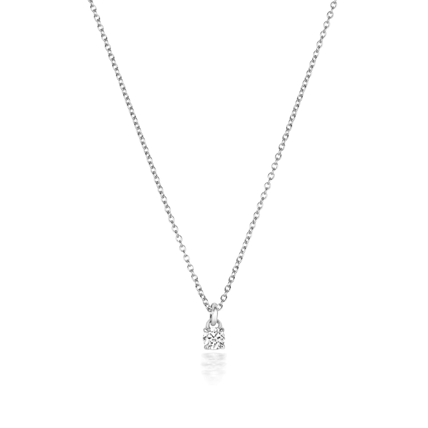 DIAMOND 4 CLAW NECKLACE IN 18 CT WHITE GOLD