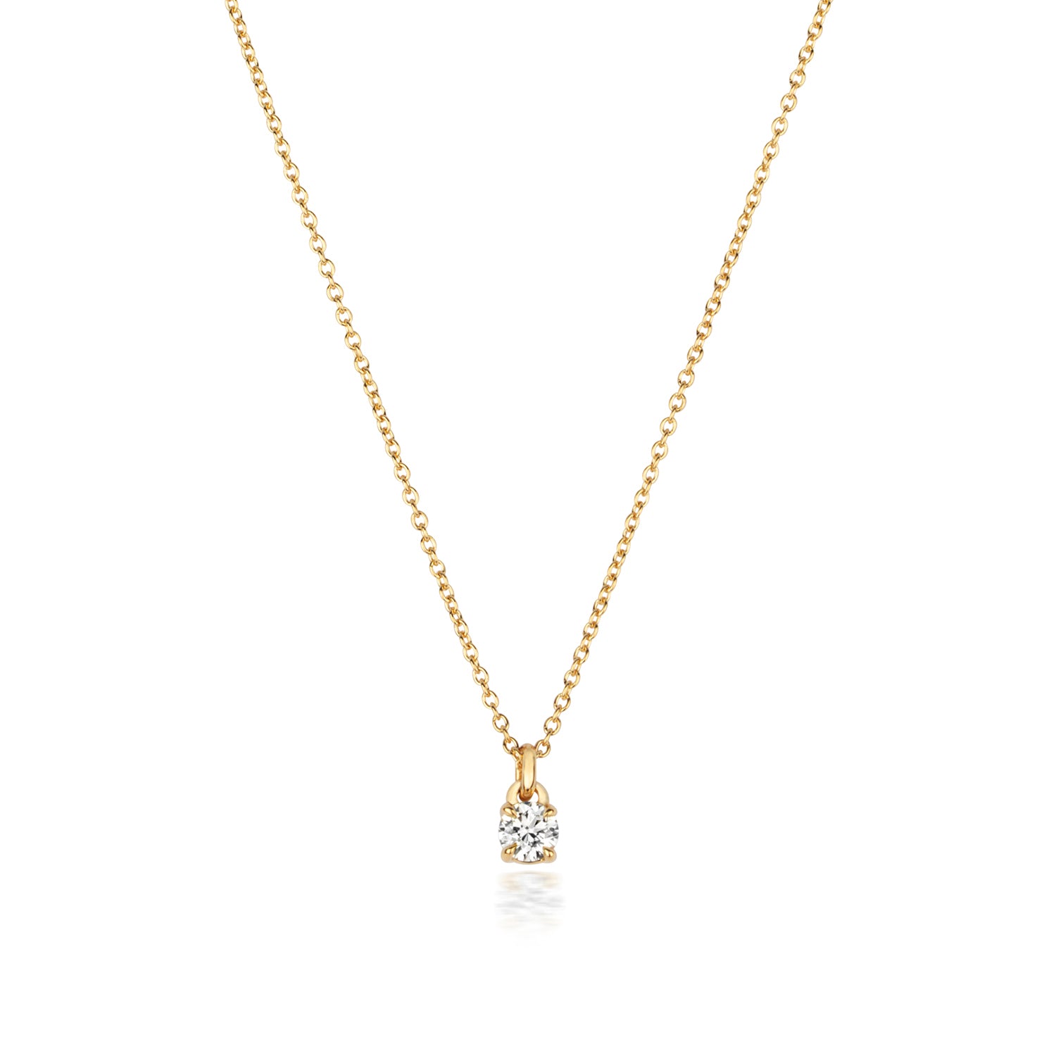 DIAMOND 4 CLAW NECKLACE IN 18 CT GOLD