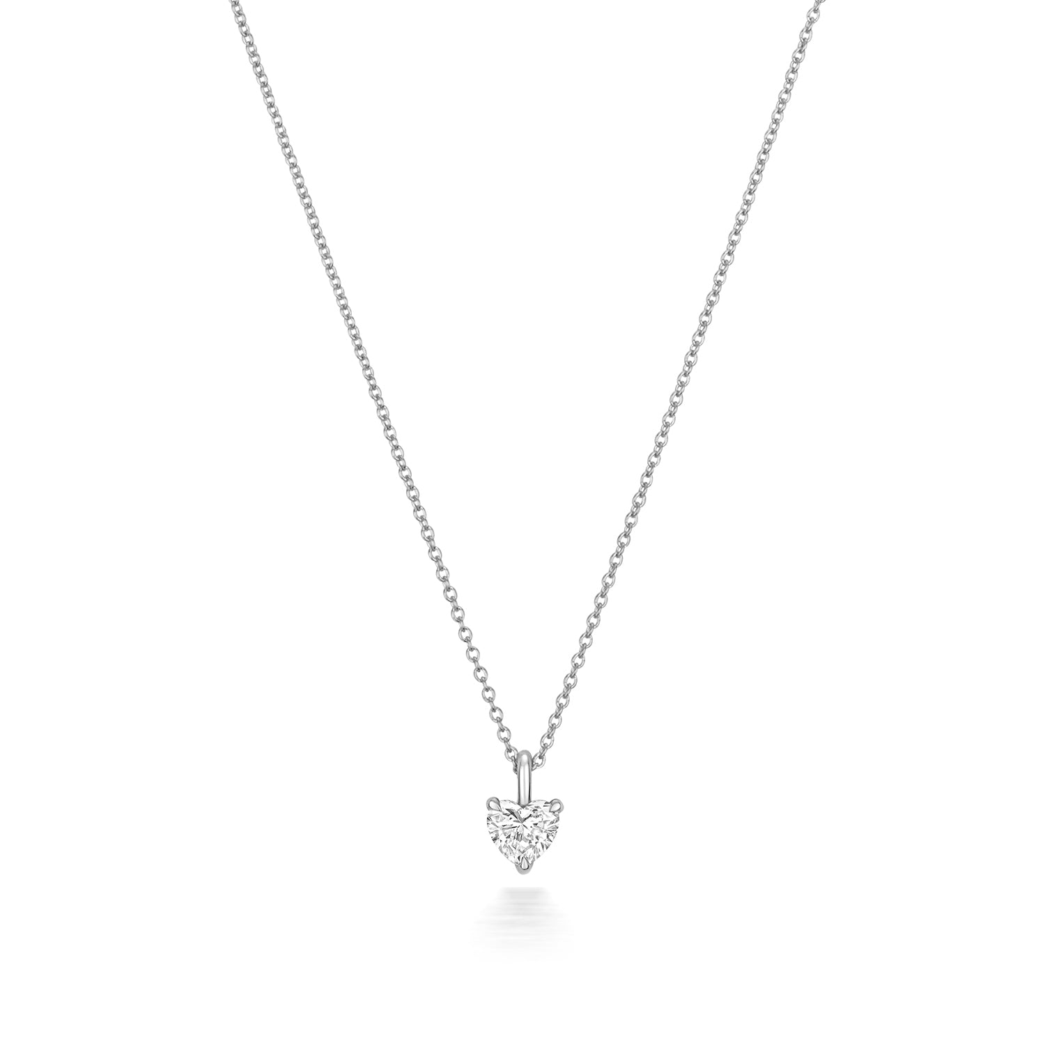 DIAMOND HEART SHAPE NECKLACE IN 18CT WHITE GOLD