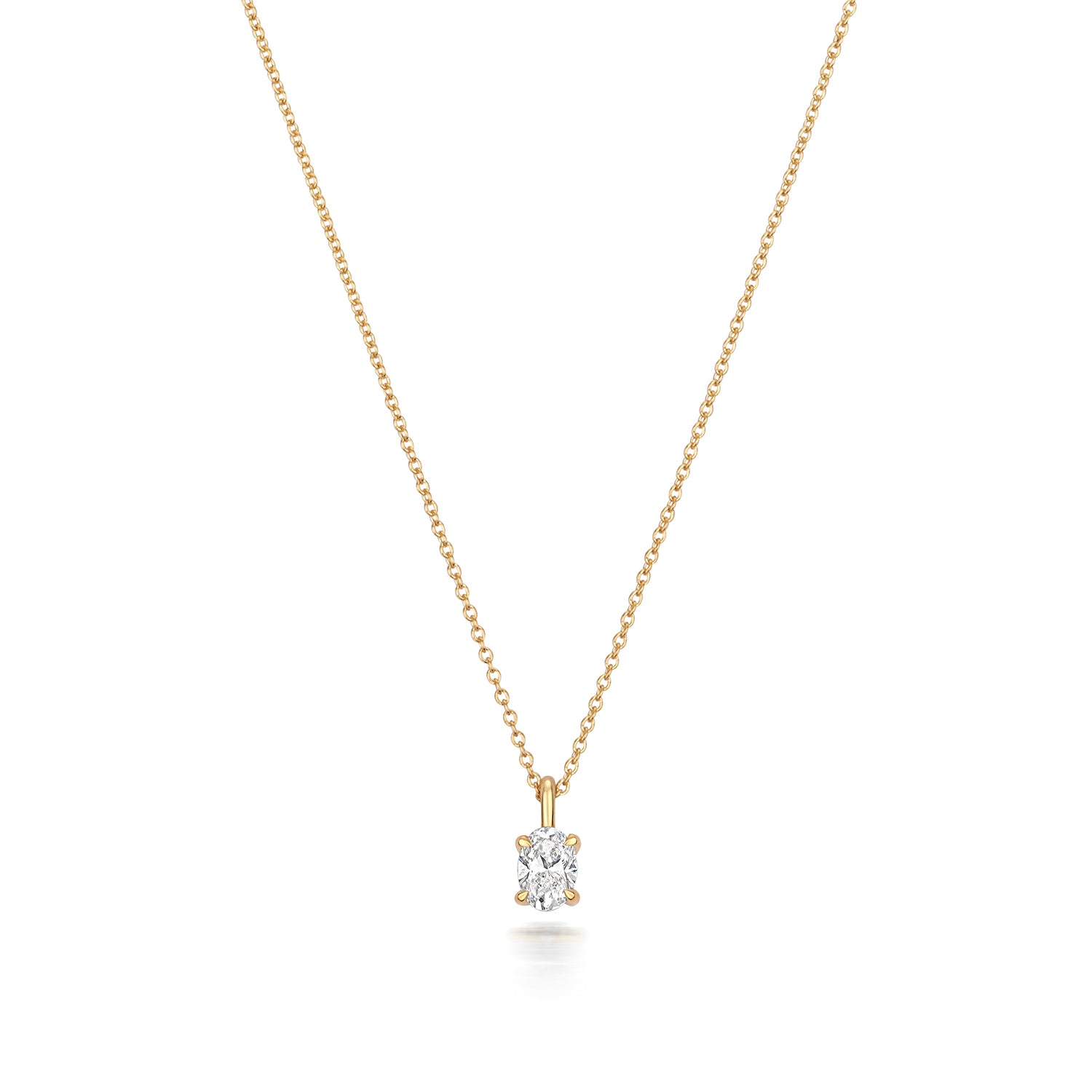 DIAMOND OVAL CUT NECKLACE IN 18CT GOLD