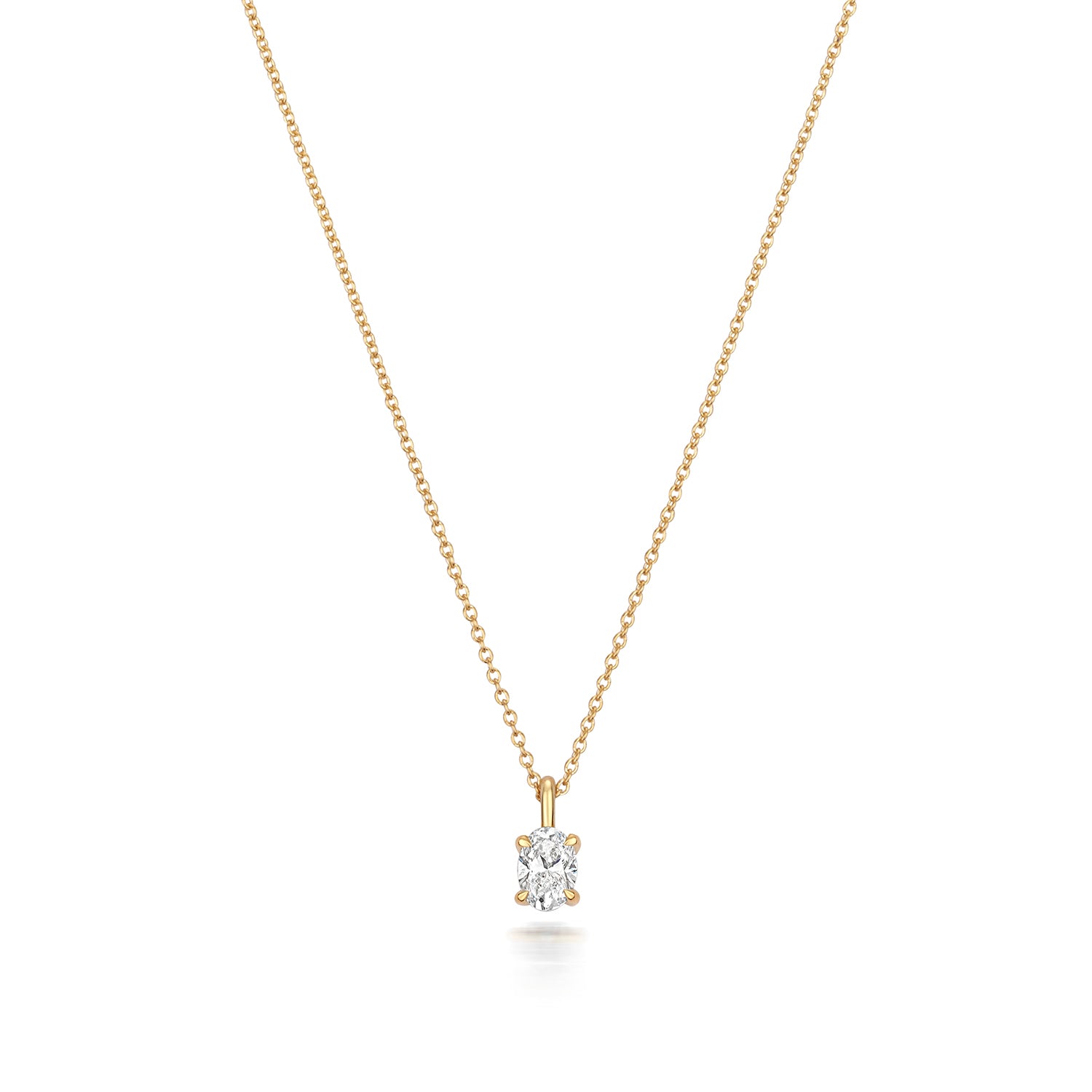 DIAMOND OVAL CUT NECKLACE IN 18CT GOLD