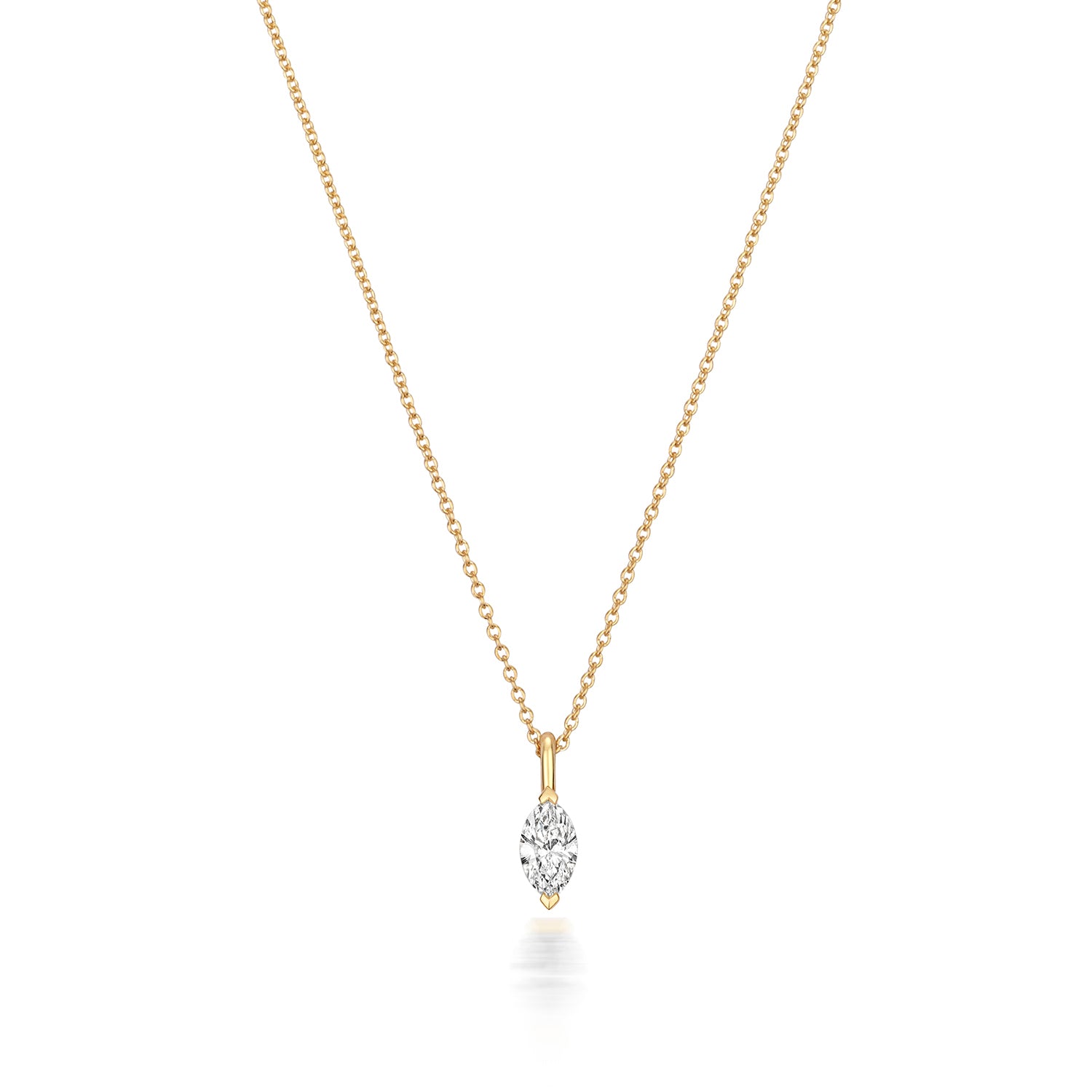 DIAMOND MARQUISE CUT NECKLACE IN 18CT GOLD