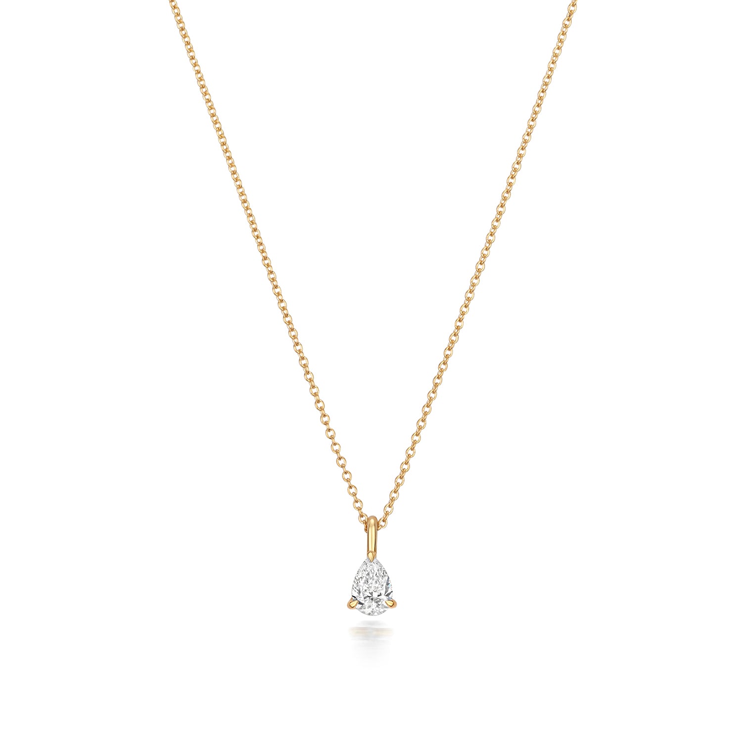 DIAMOND PEAR SHAPE NECKLACE IN 18CT GOLD