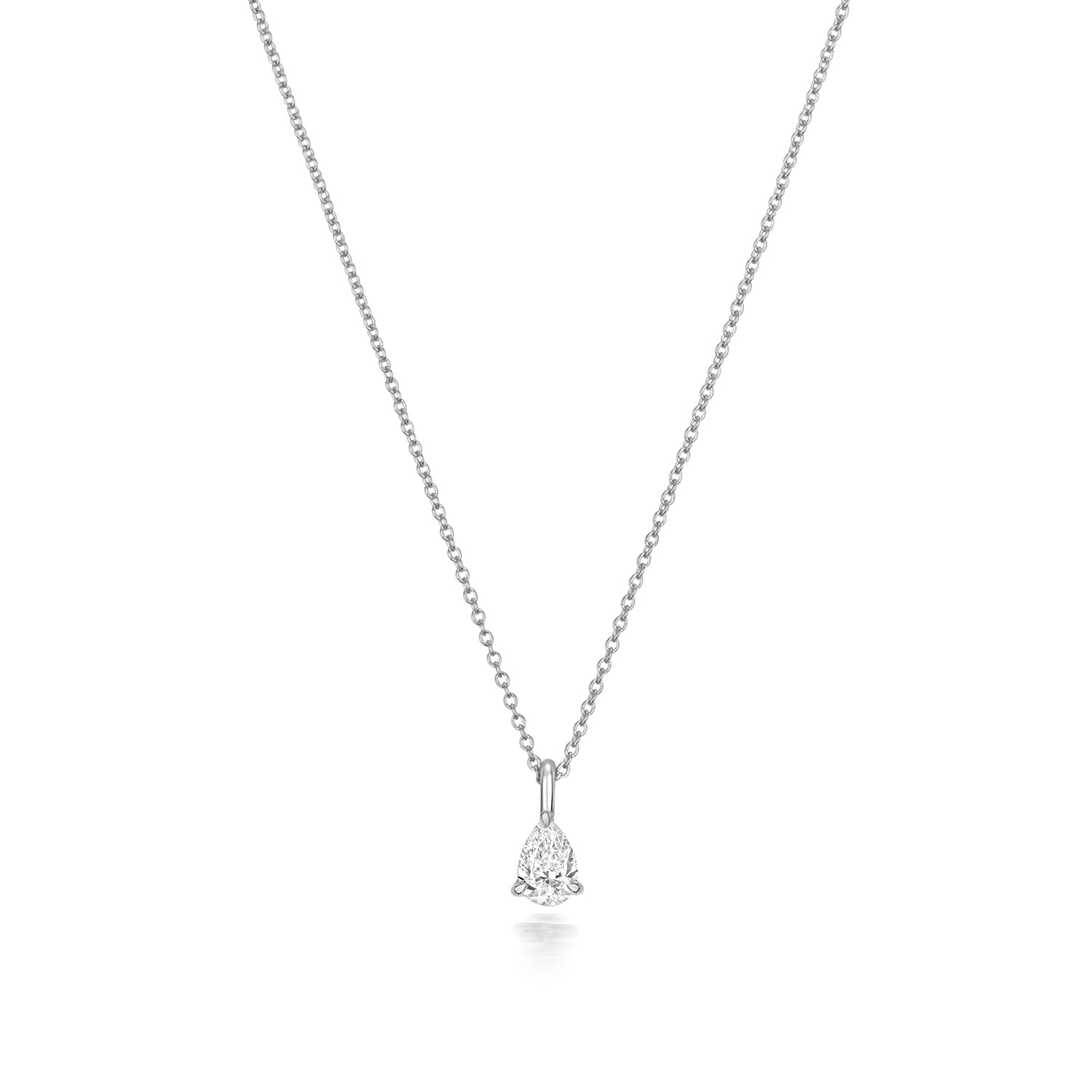 DIAMOND PEAR SHAPE NECKLACE IN 18CT WHITE GOLD