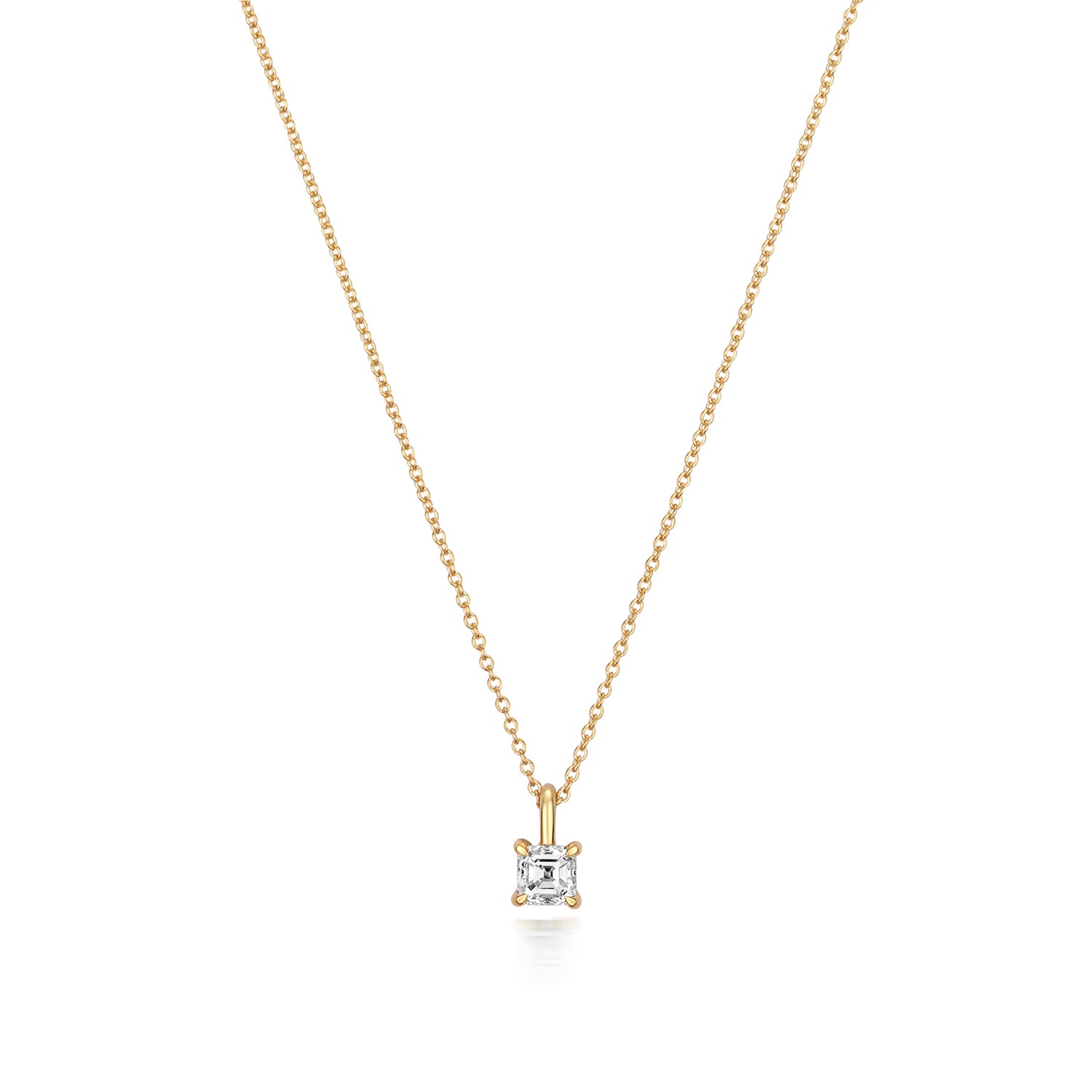 DIAMOND ASSCHER CUT NECKLACE IN 18CT GOLD
