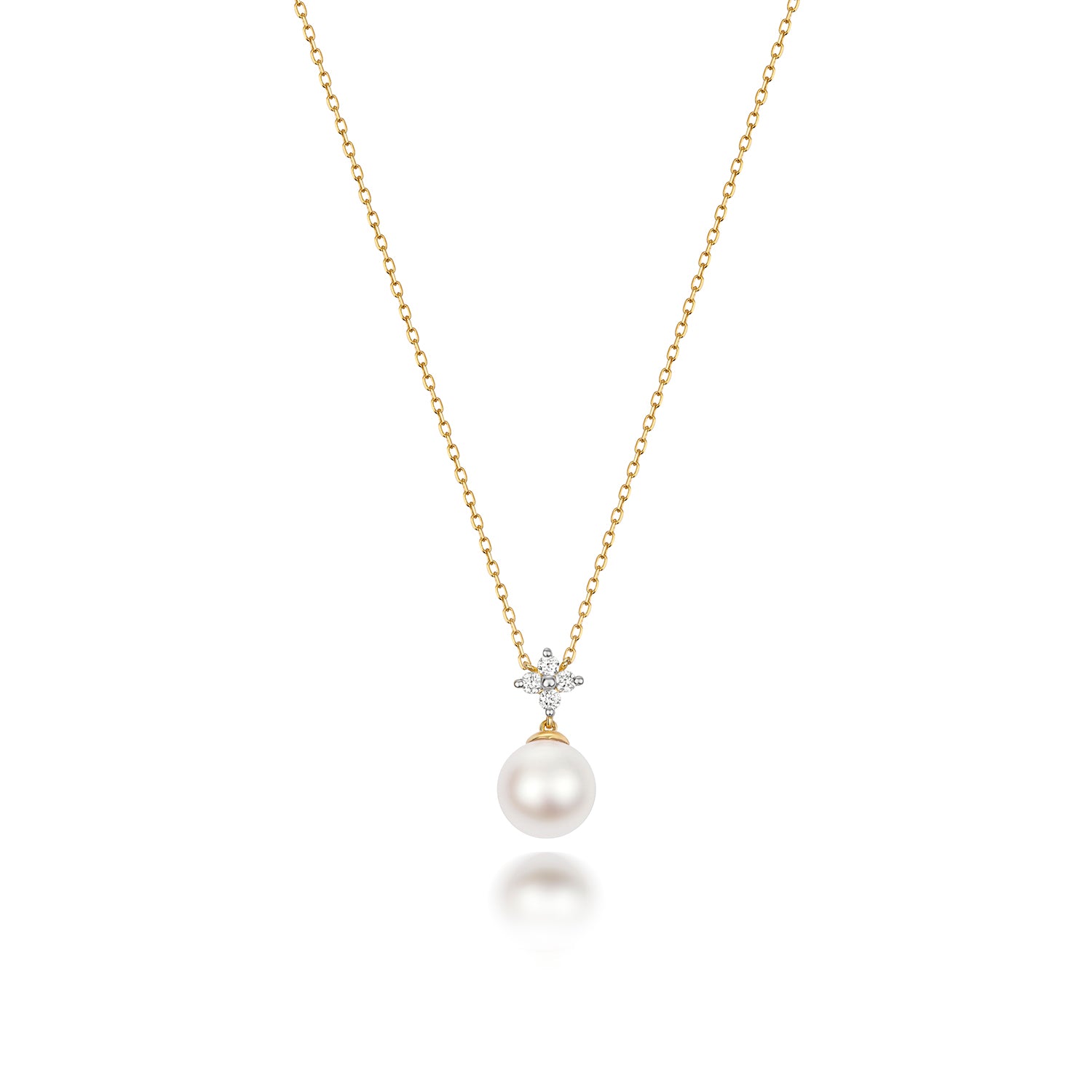 DIAMOND & AKOYA PEARL NECKLACE IN 18CT GOLD