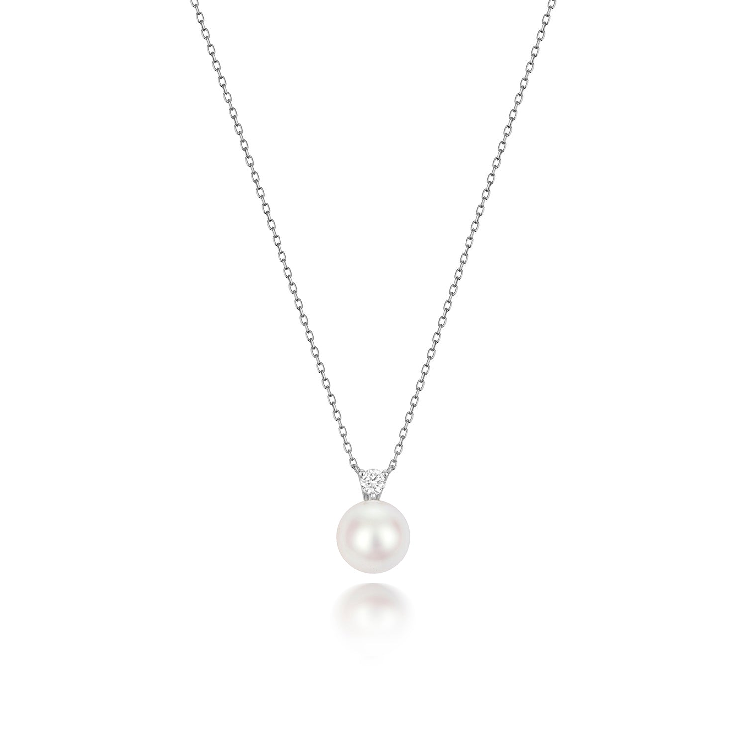 DIAMOND & AKOYA PEARL NECKLACE IN 18CT WHITE GOLD