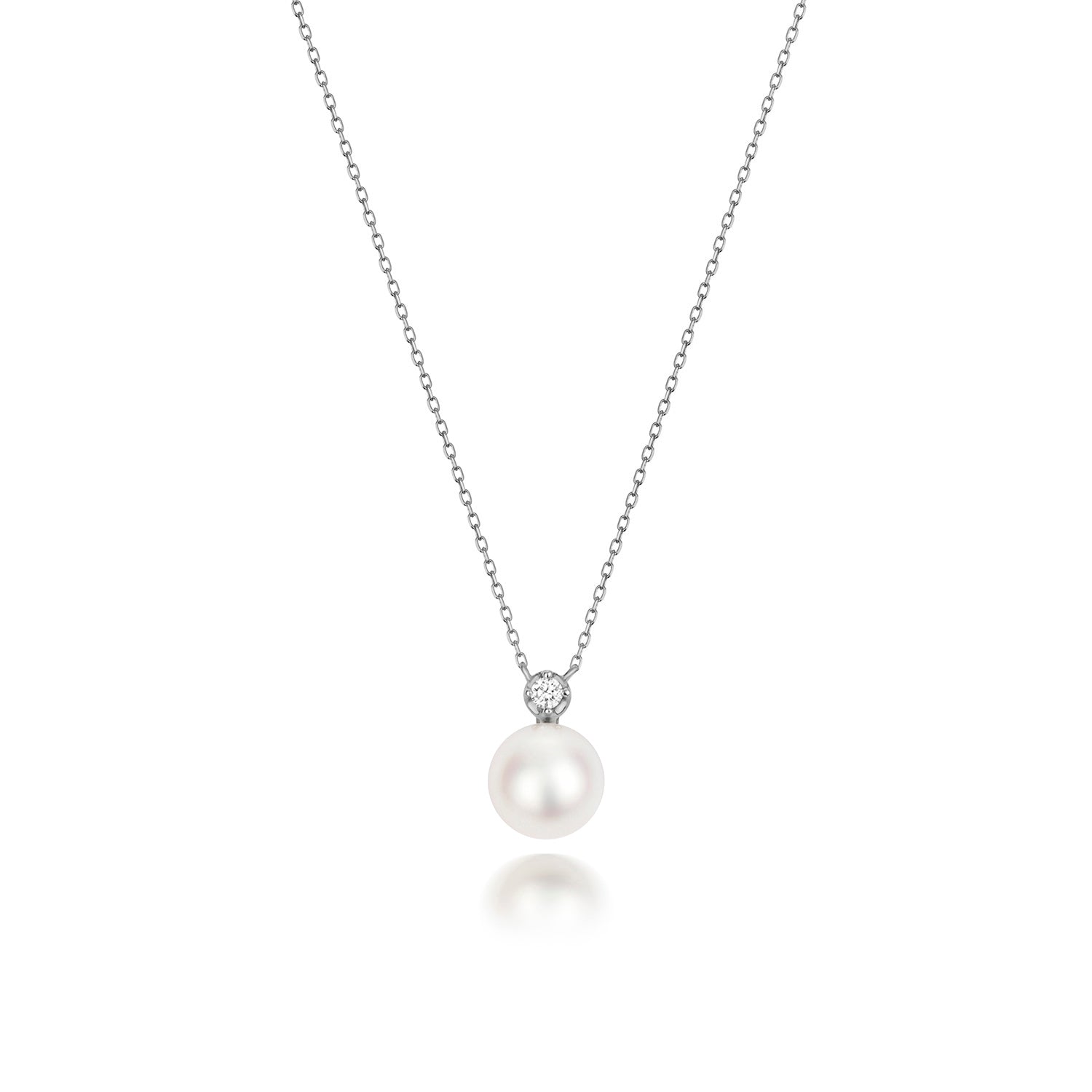 DIAMOND & AKOYA PEARL NECKLACE IN 18CT WHITE GOLD