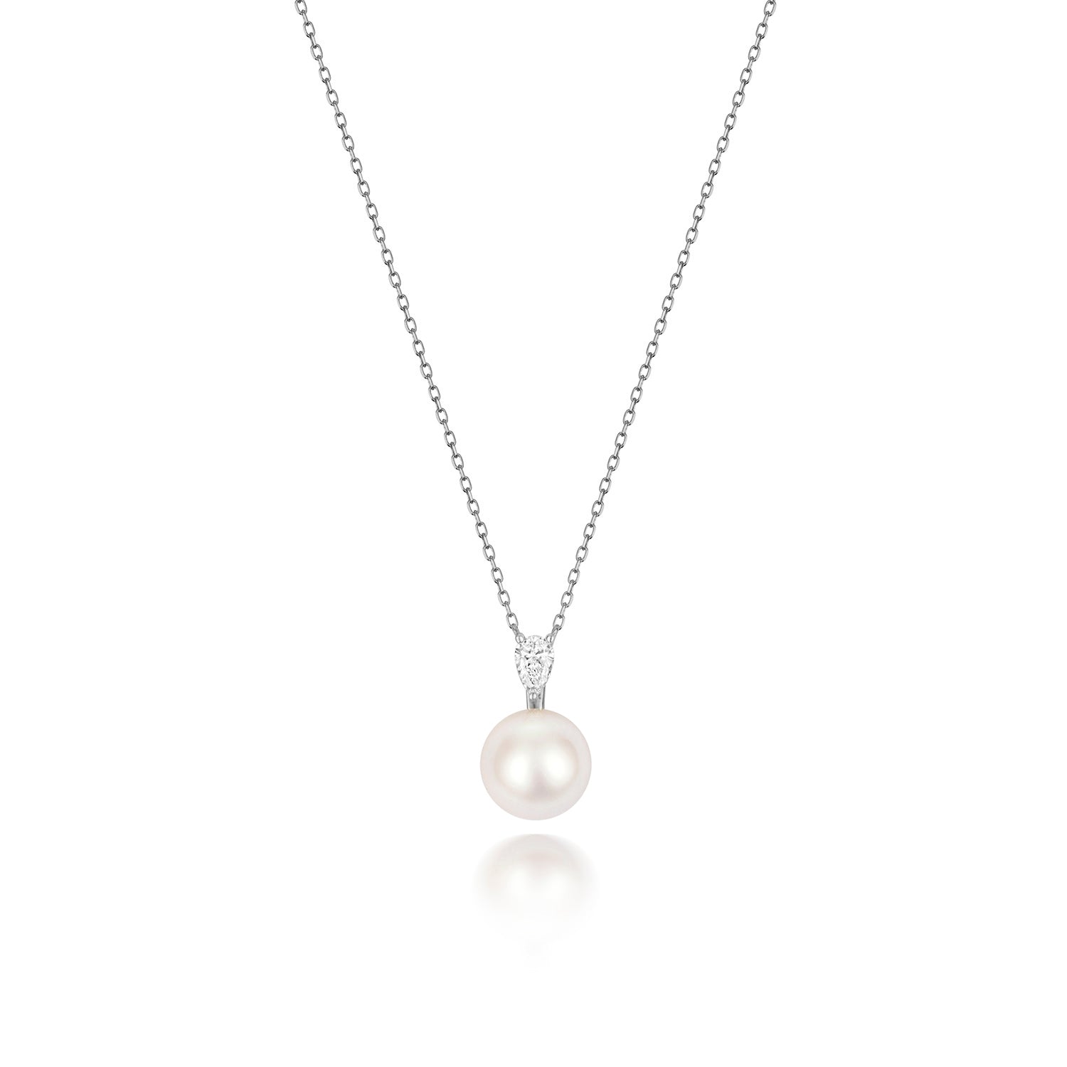 DIAMOND & AKOYA PEARL NECKLACE IN 18CT WHITE GOLD
