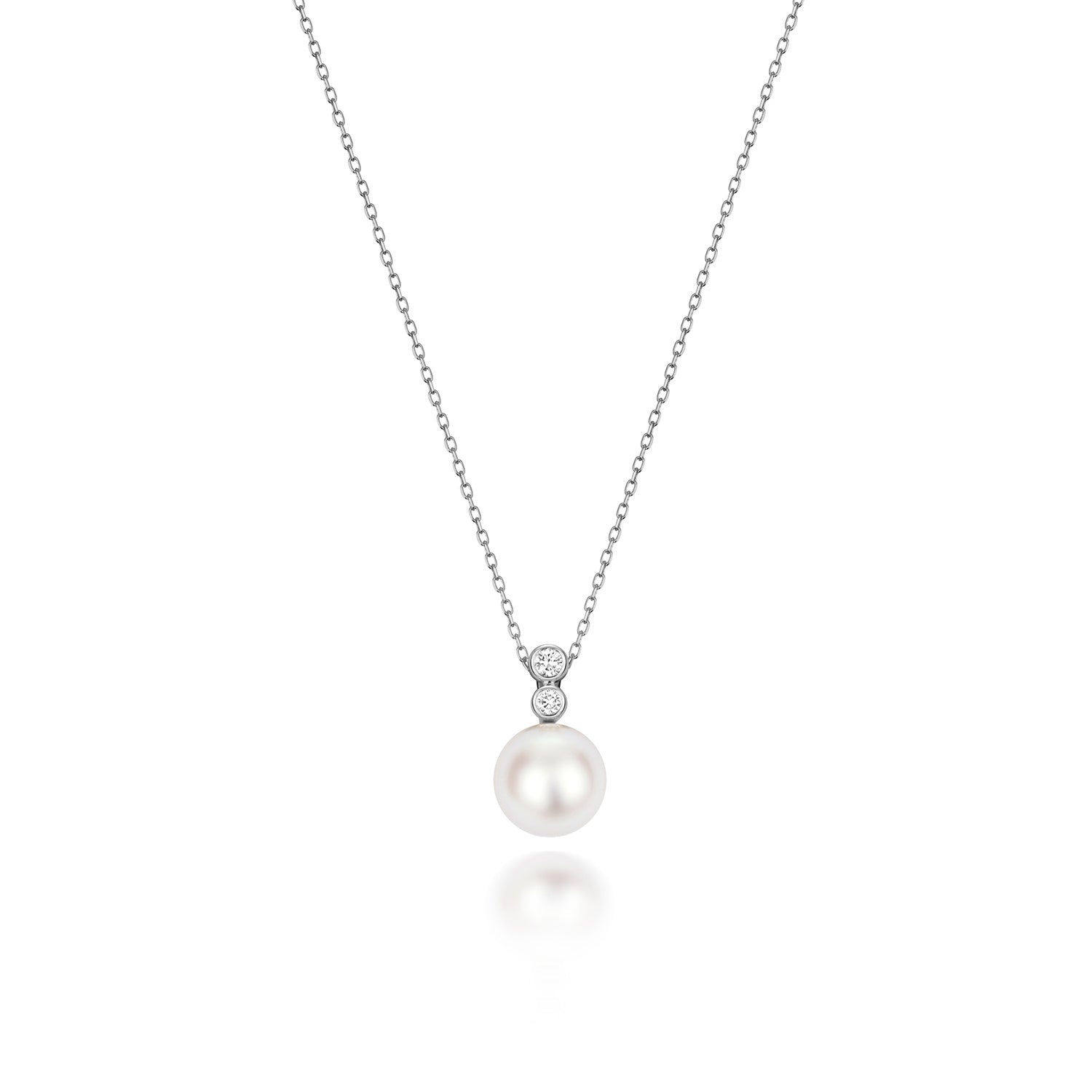 DIAMOND & AKOYA PEARL NECKLACE IN 18CT WHITE GOLD