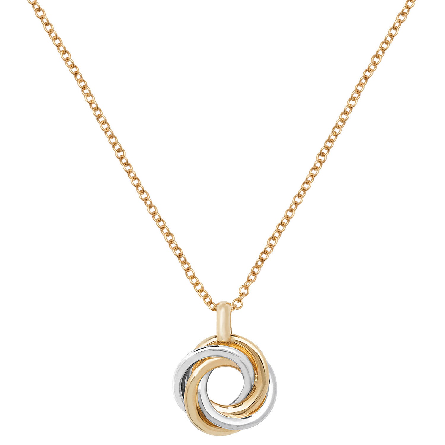 9CT GOLD 2 TONE TWISTED CIRCLES NECKLET