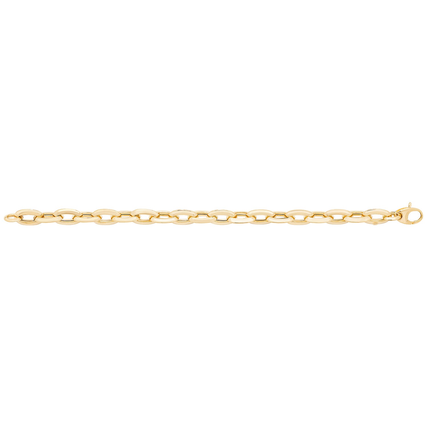 9CT GOLD OVAL LINKED FANCY BRACELET