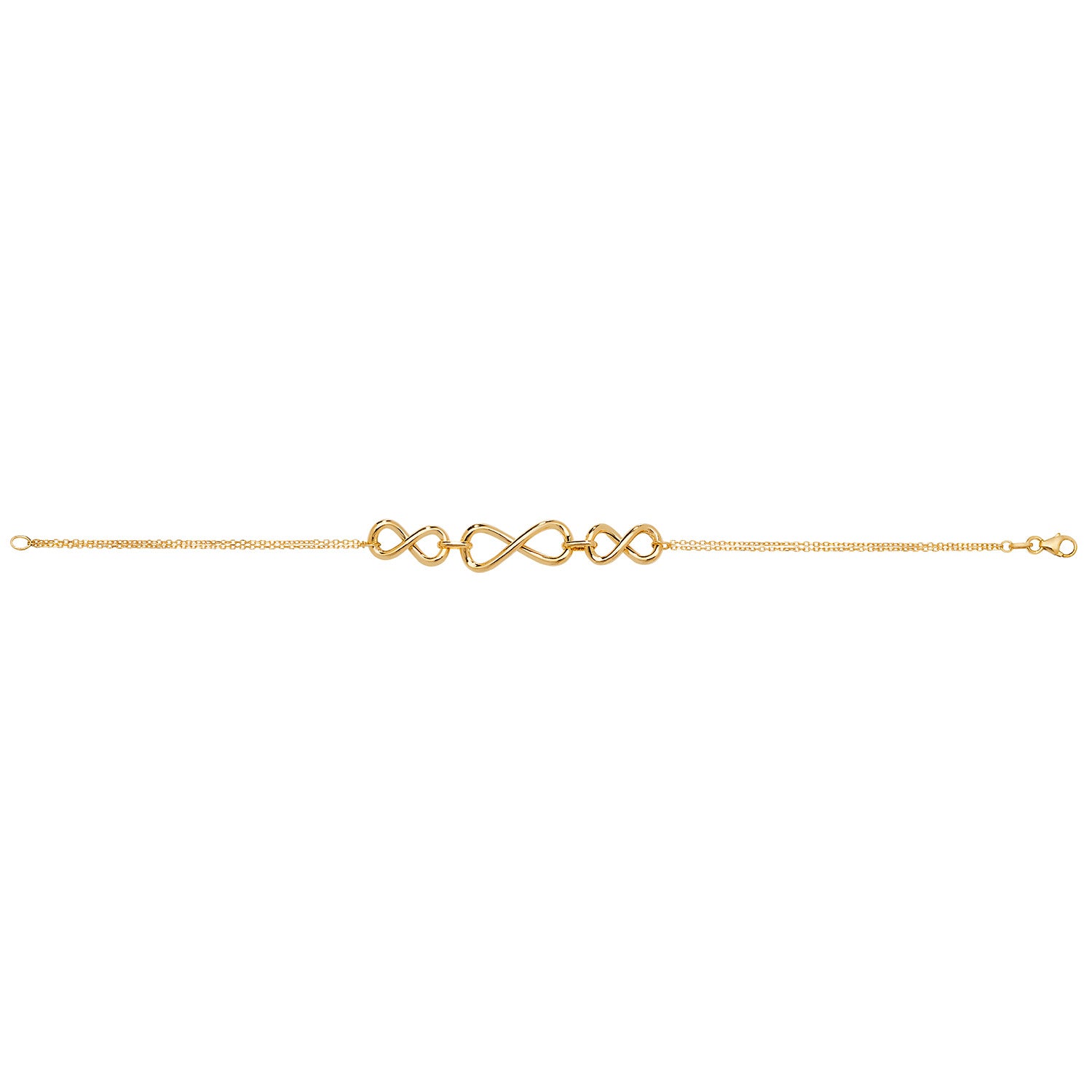 9CT GOLD TRIPLE INFINITY BRACELET