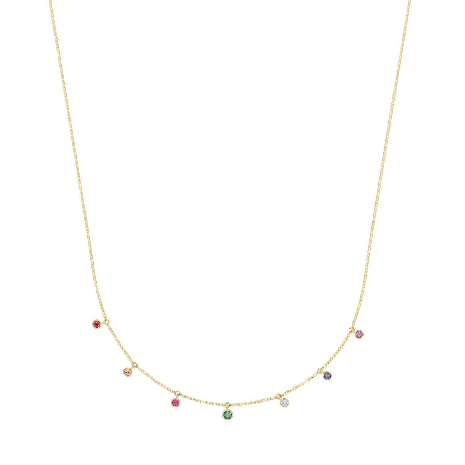 9CT GOLD RAINBOW DROP NECKLET