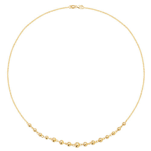 9CT GOLD BEADED NECKLET