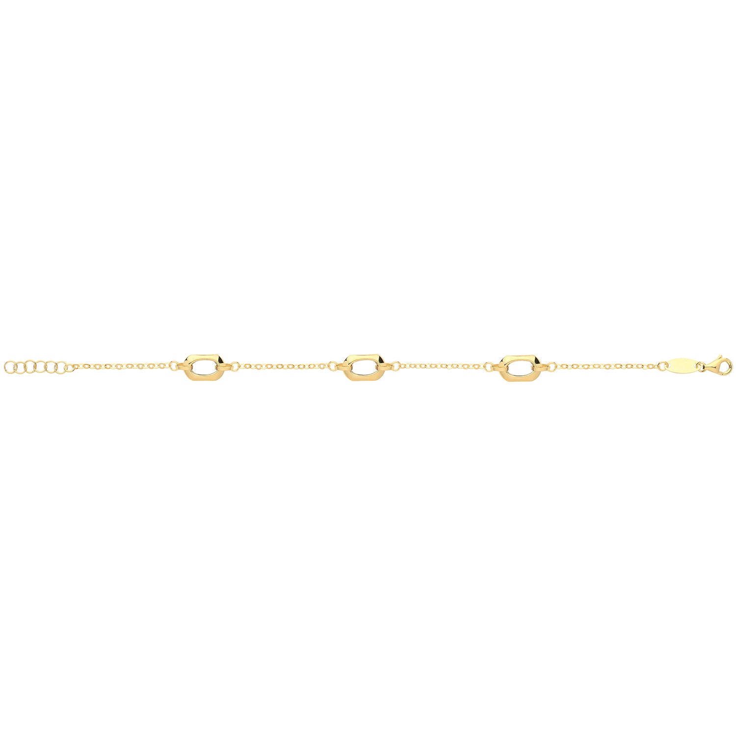 9CT GOLD HEXAGON BRACELET