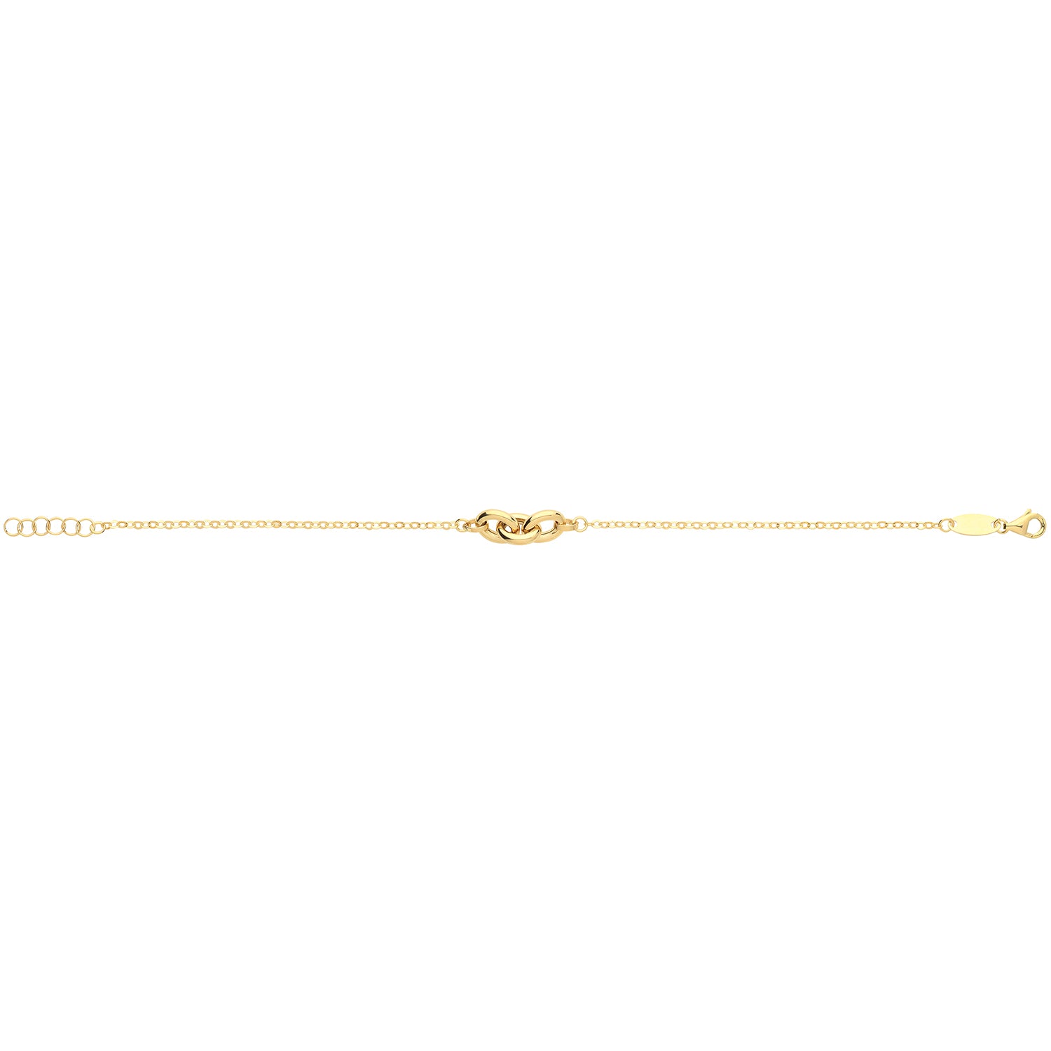 9CT GOLD TRIPLE INTERLOCKING CIRCLE BRACELET