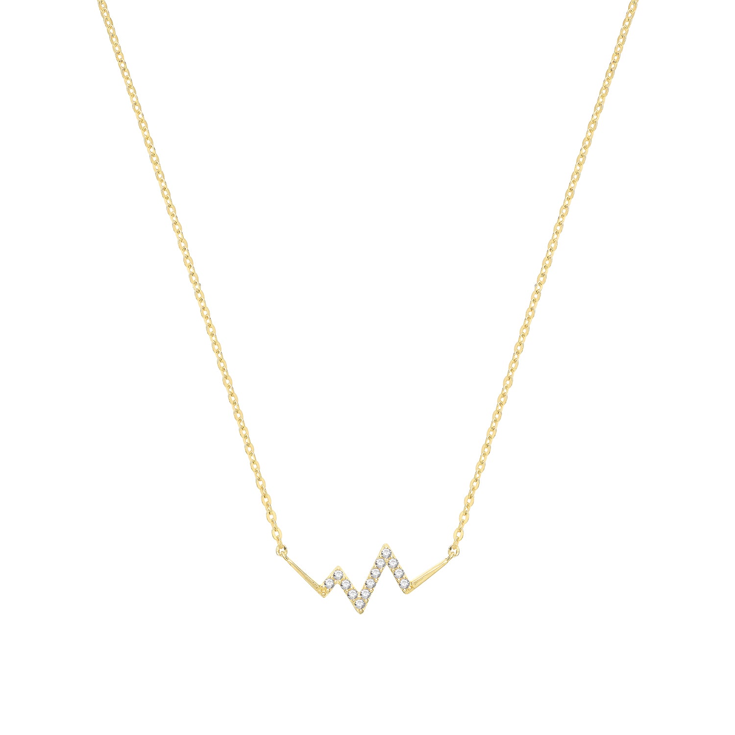 9CT GOLD CZ HEARTBEAT NECKLET