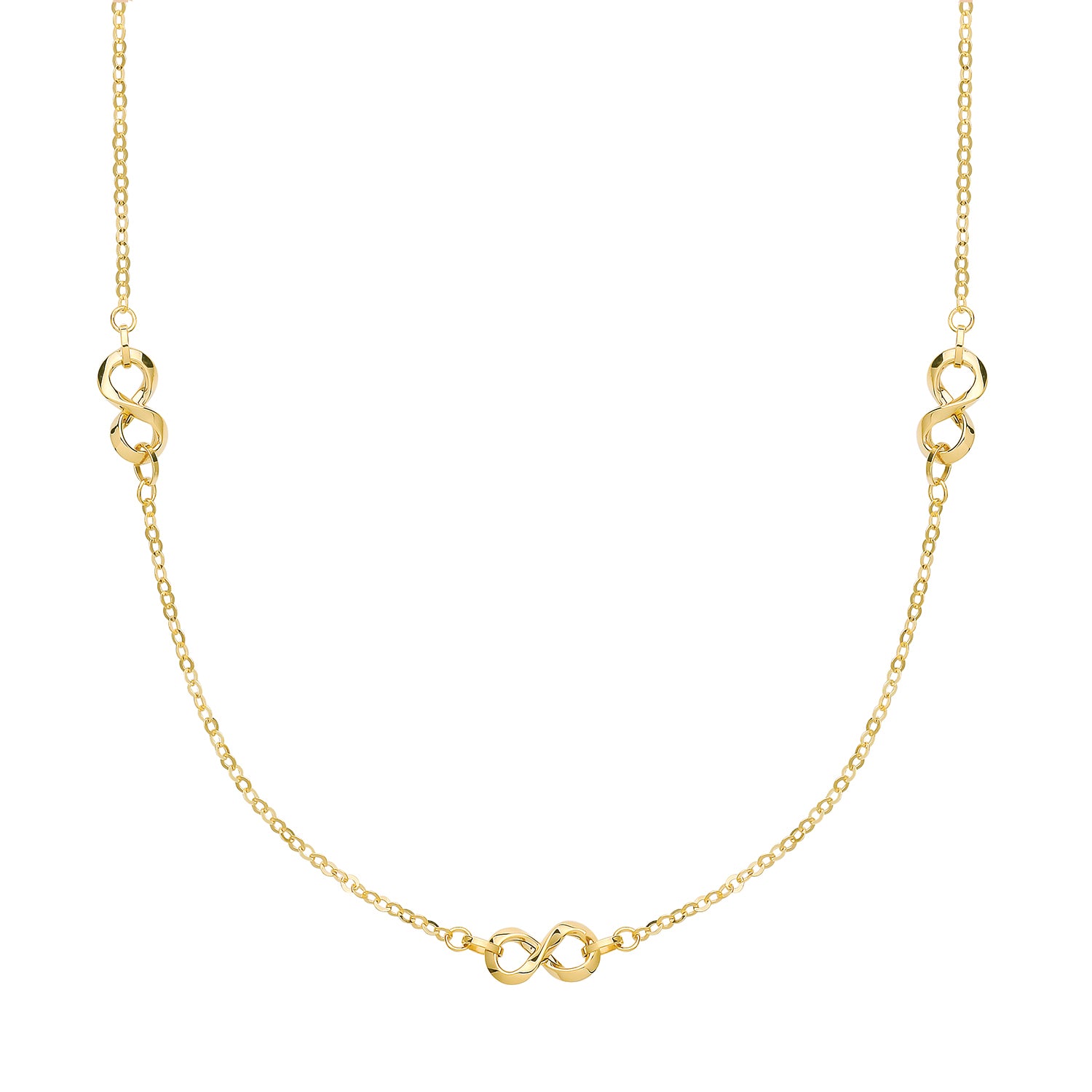9CT GOLD TRIPLE INFINITY NECKLET