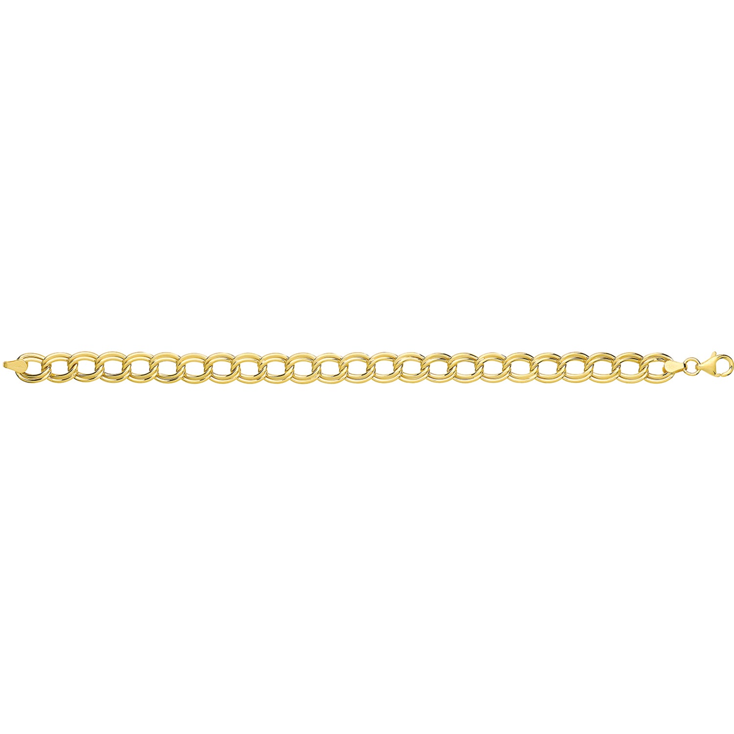 9CT GOLD OVAL OPEN DOUBLE LINK BRACELET