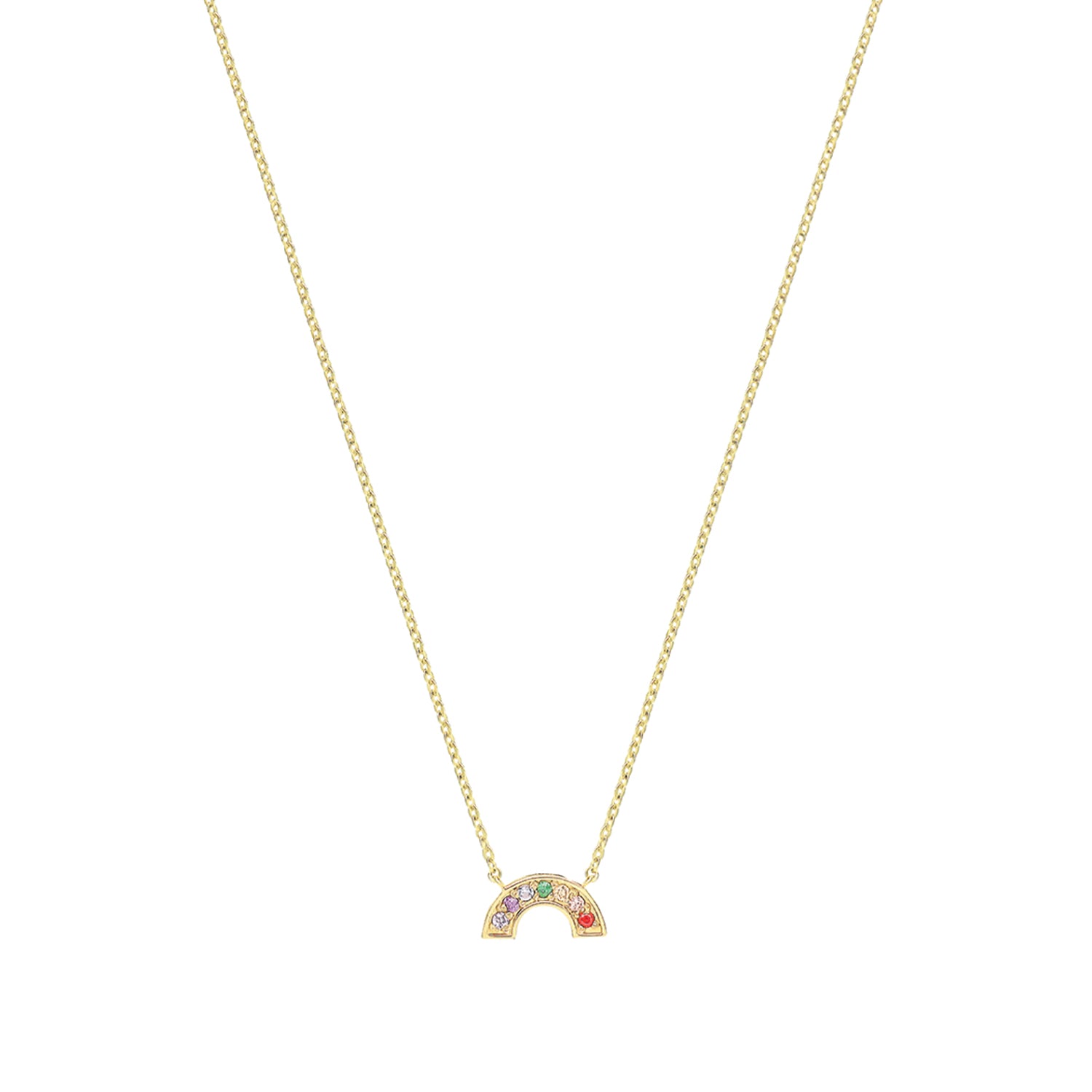 9CT GOLD SMALL RAINBOW NECKLET