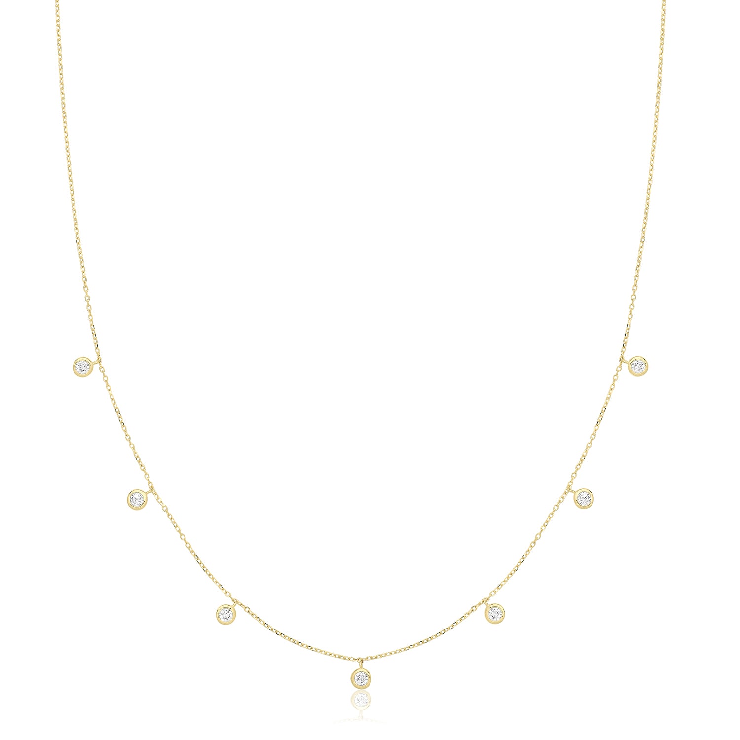 9CT GOLD HANGING CZ NECKLACE