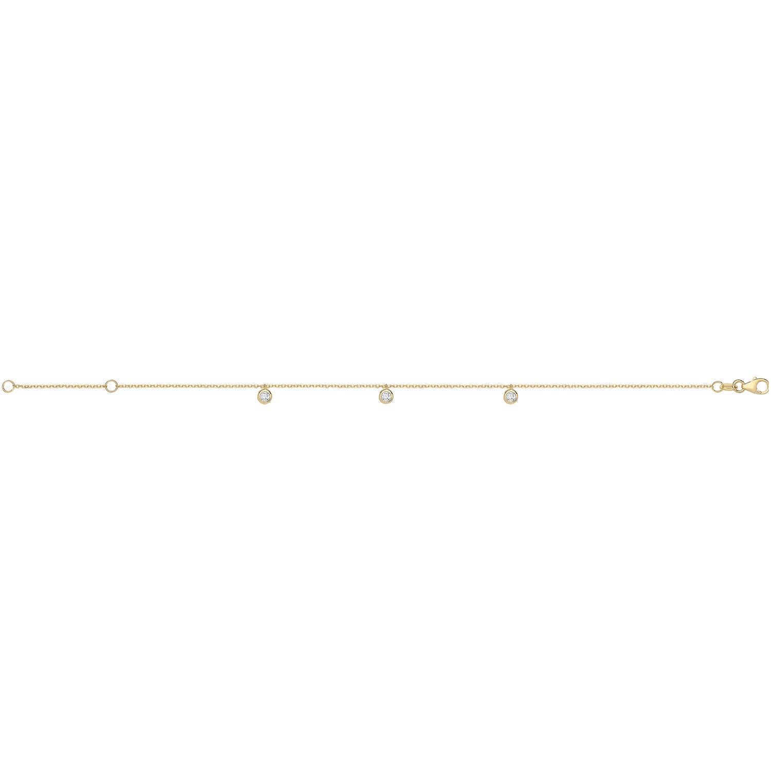 9CT GOLD HANGING CZ BRACELET