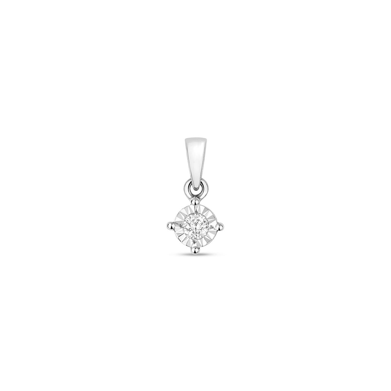 DIAMOND ILLUSION SET PENDANT IN 9CT WHITE GOLD