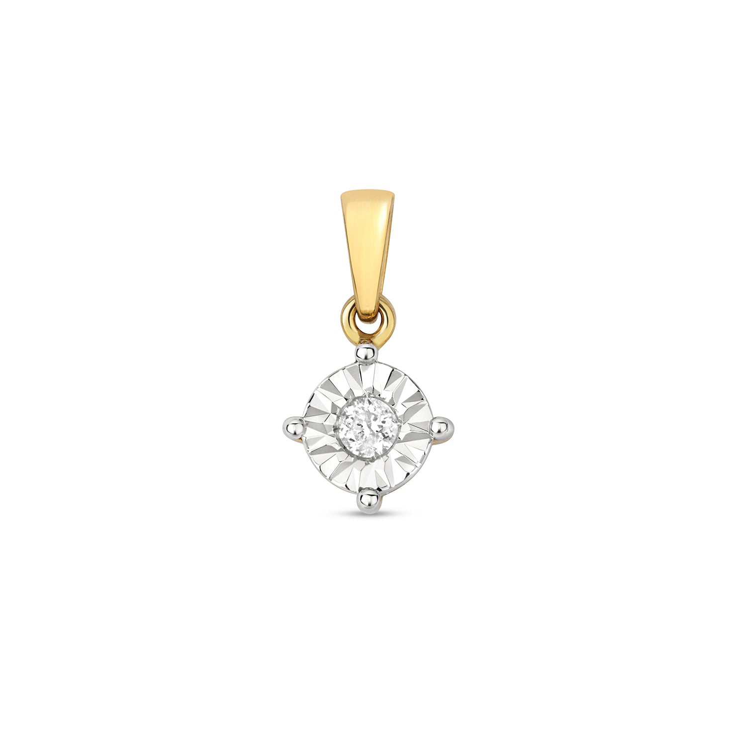 DIAMOND ILLUSION SET PENDANT IN 9CT GOLD
