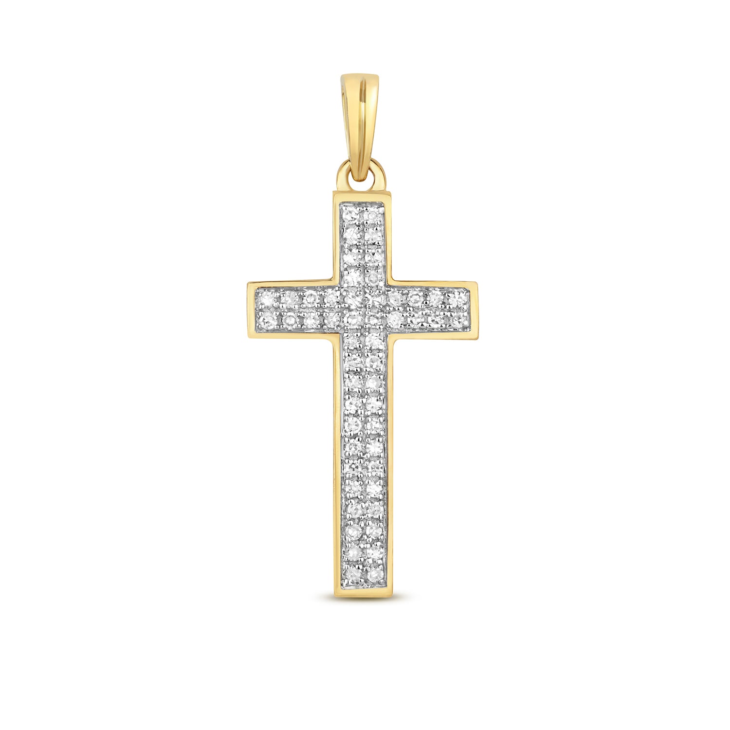 DIAMOND PAVE SET CROSS IN 9CT GOLD